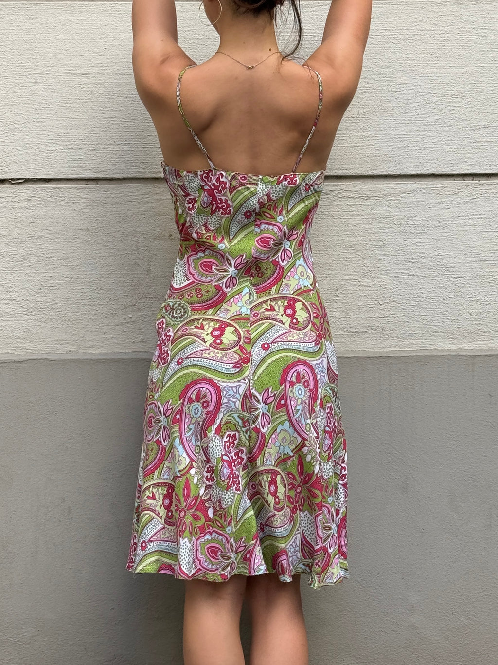 Vintage 100% Viscose Paisley Midi Dress S