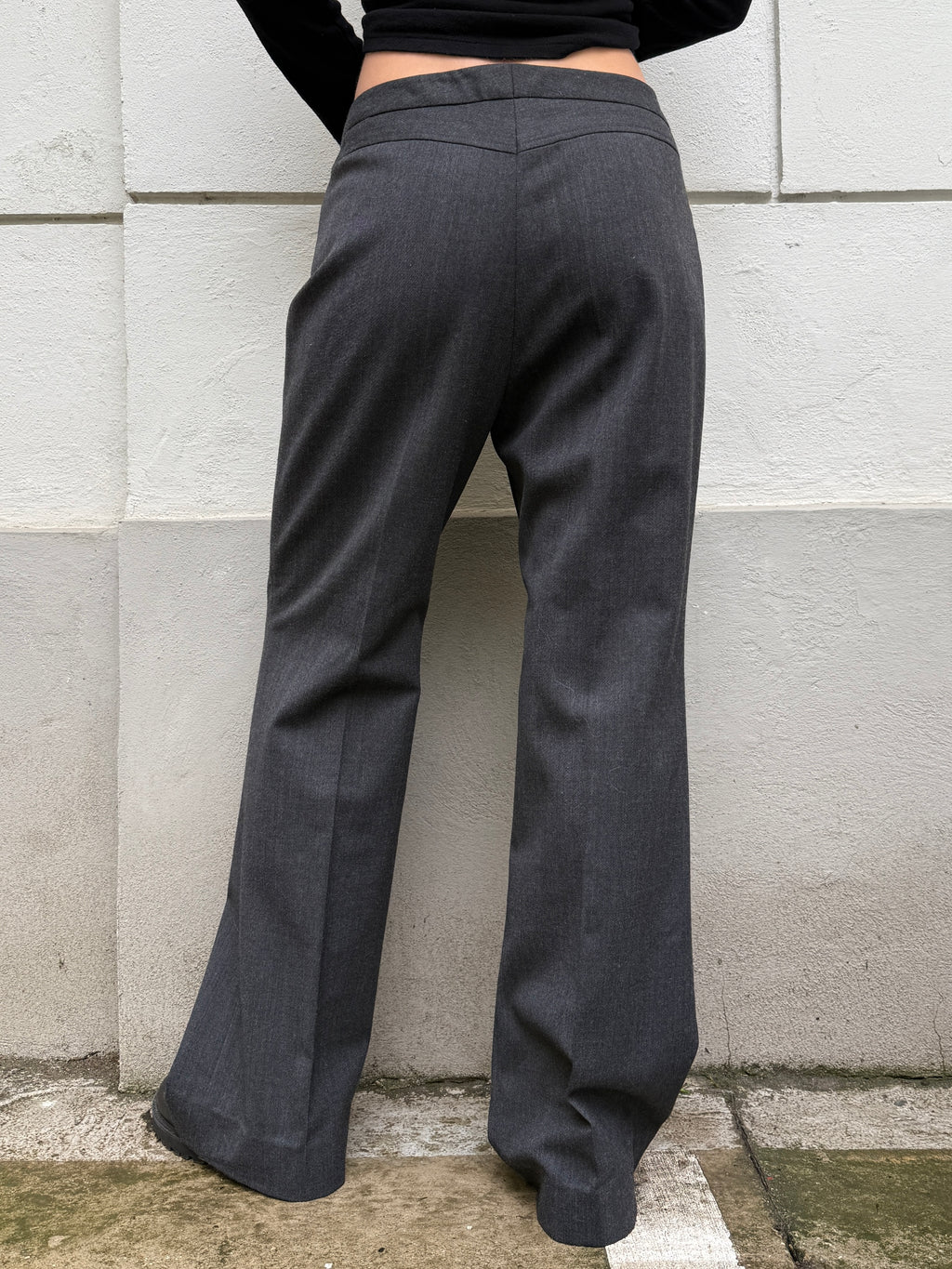 Vintage Gray Wool Blend Slouchy/Straight Leg Trousers L