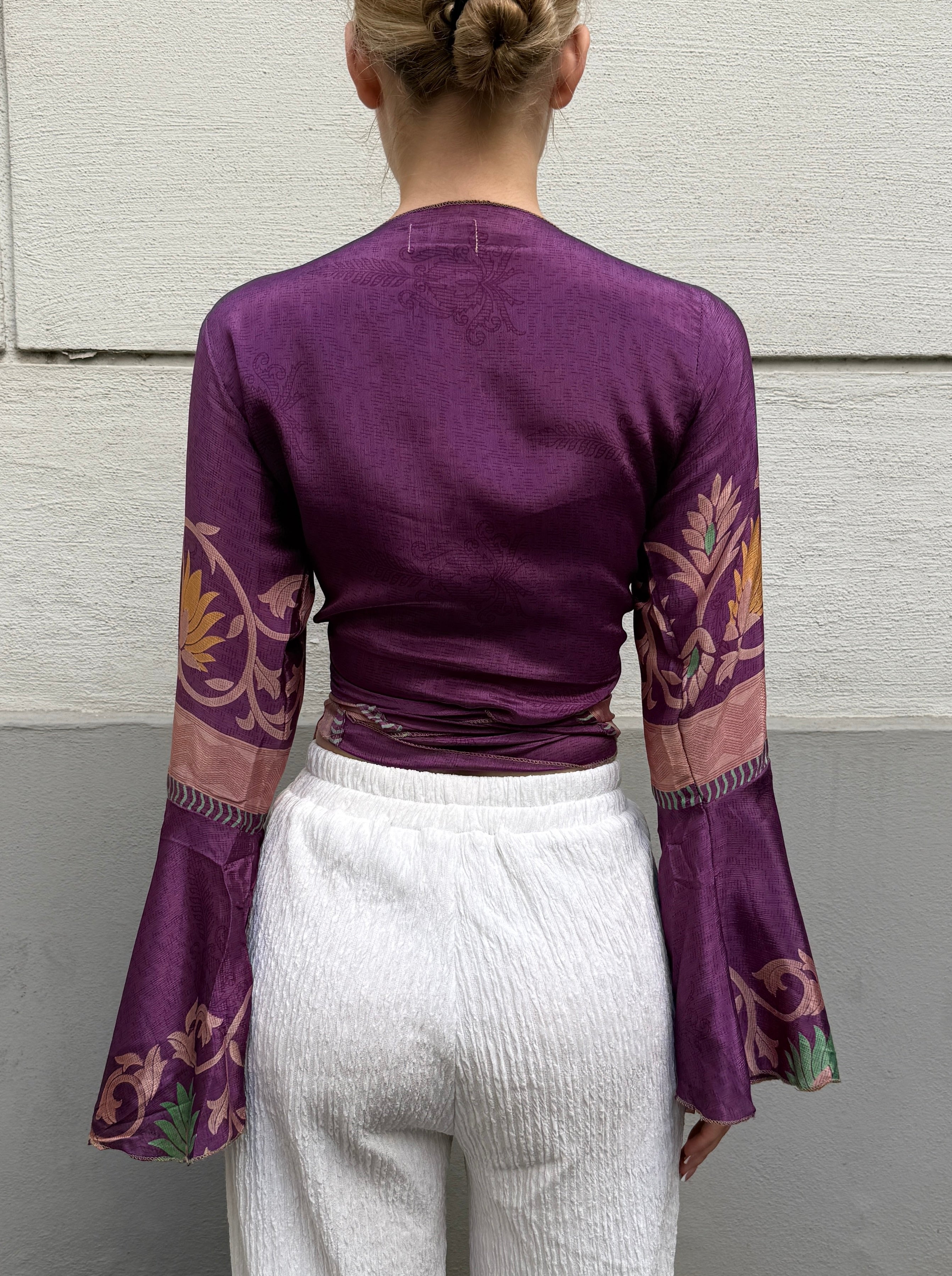 Thai 100% Silk Wrap Top S