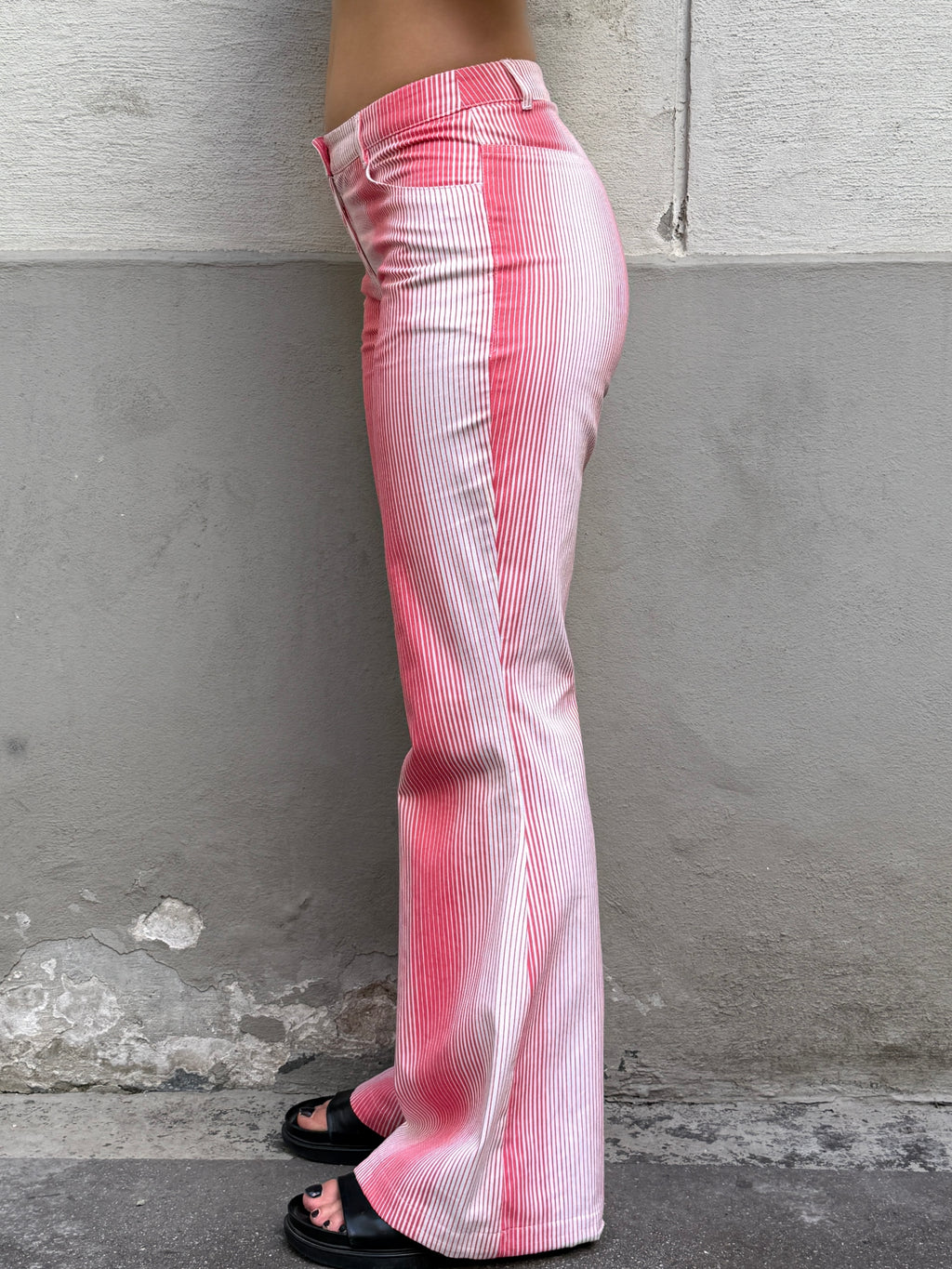 Vintage Y2K Low/Mid Waist Cotton Striped Trousers S
