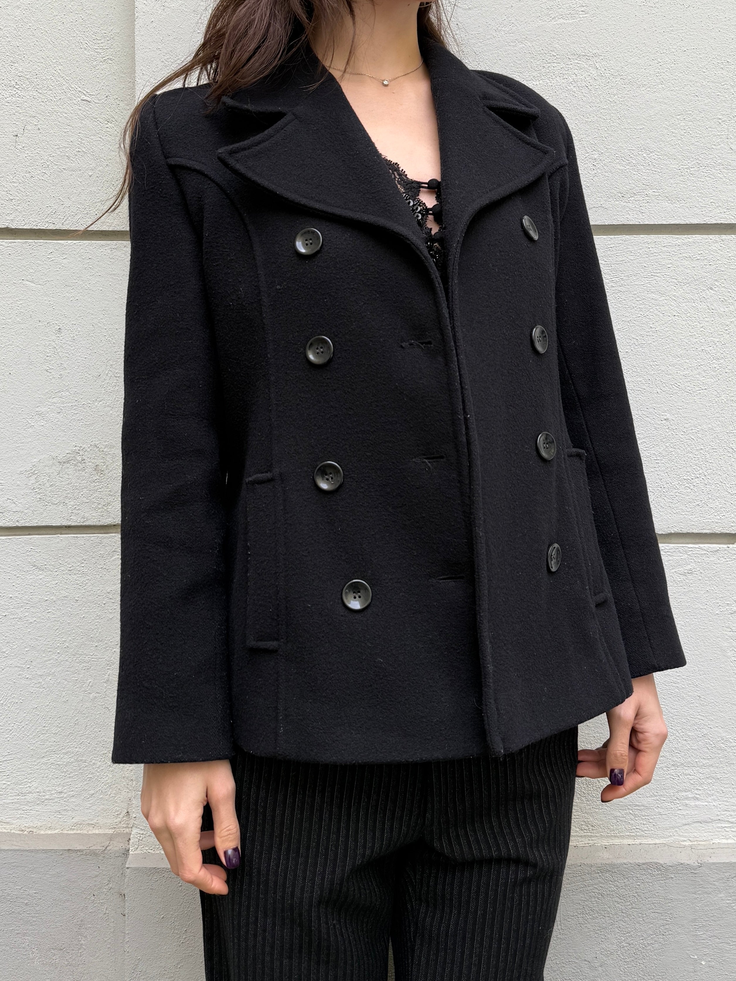 Vintage Wool Blend Double Breasted Blazer Coat M