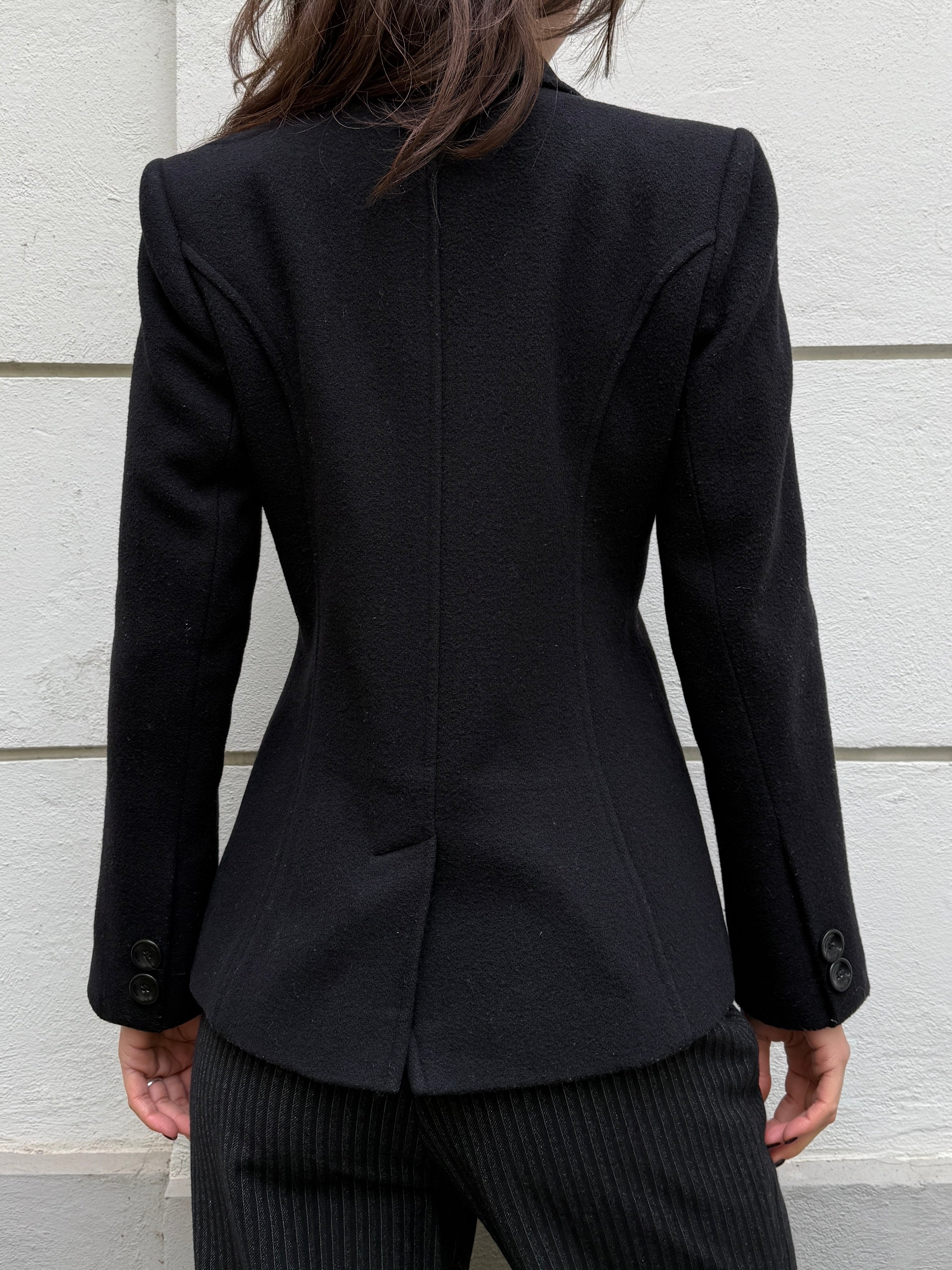 Vintage Wool Blend Double Breasted Blazer Coat M