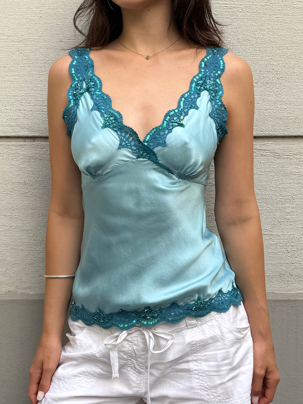 Vintage Y2K 100% Silk Baby Doll Top S/M