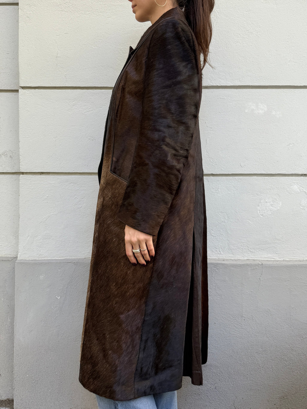 Vintage 100% Genuine Cowhide Ponyhair Coat L