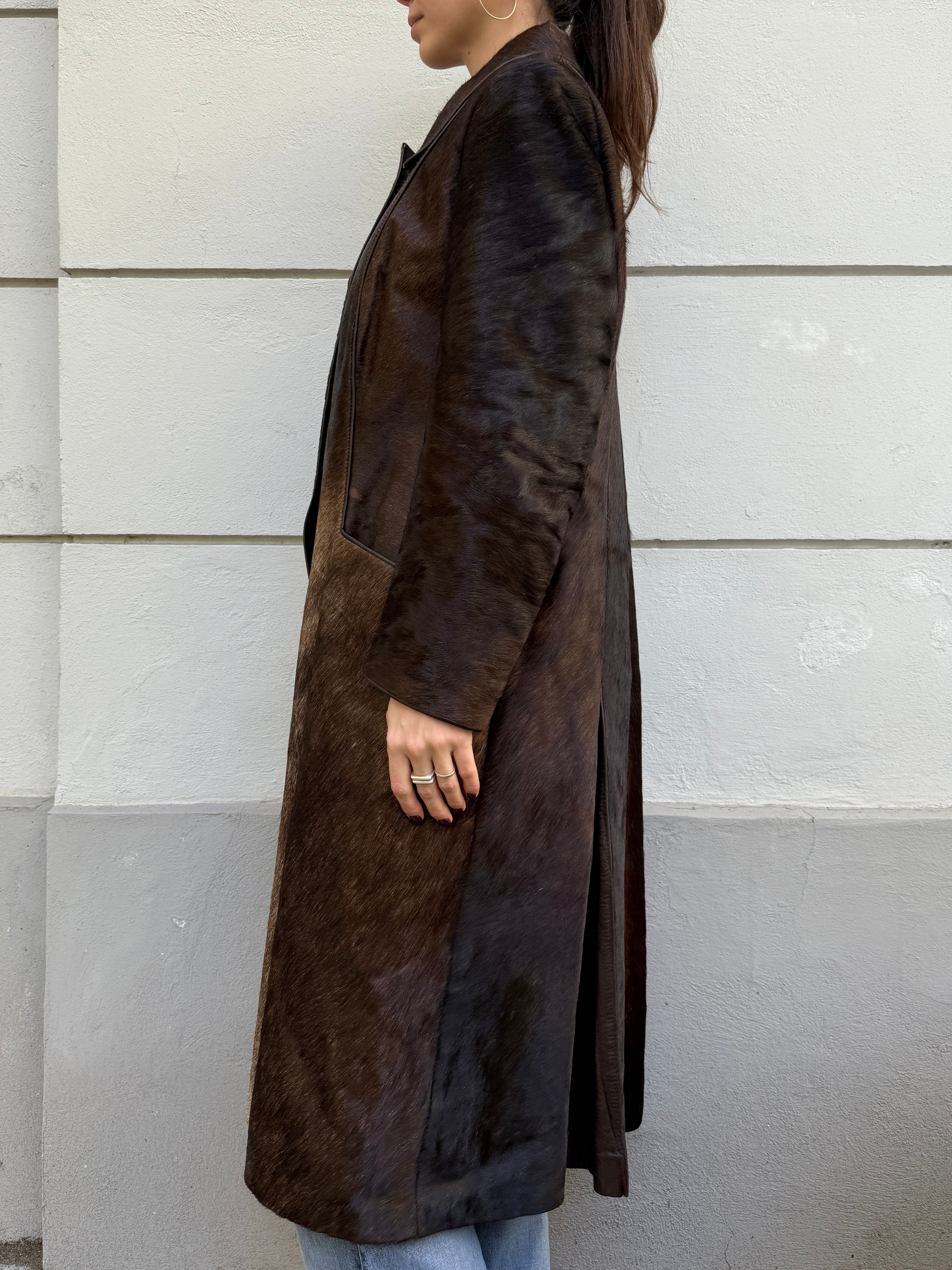 Vintage 100% Genuine Cowhide Ponyhair Coat L