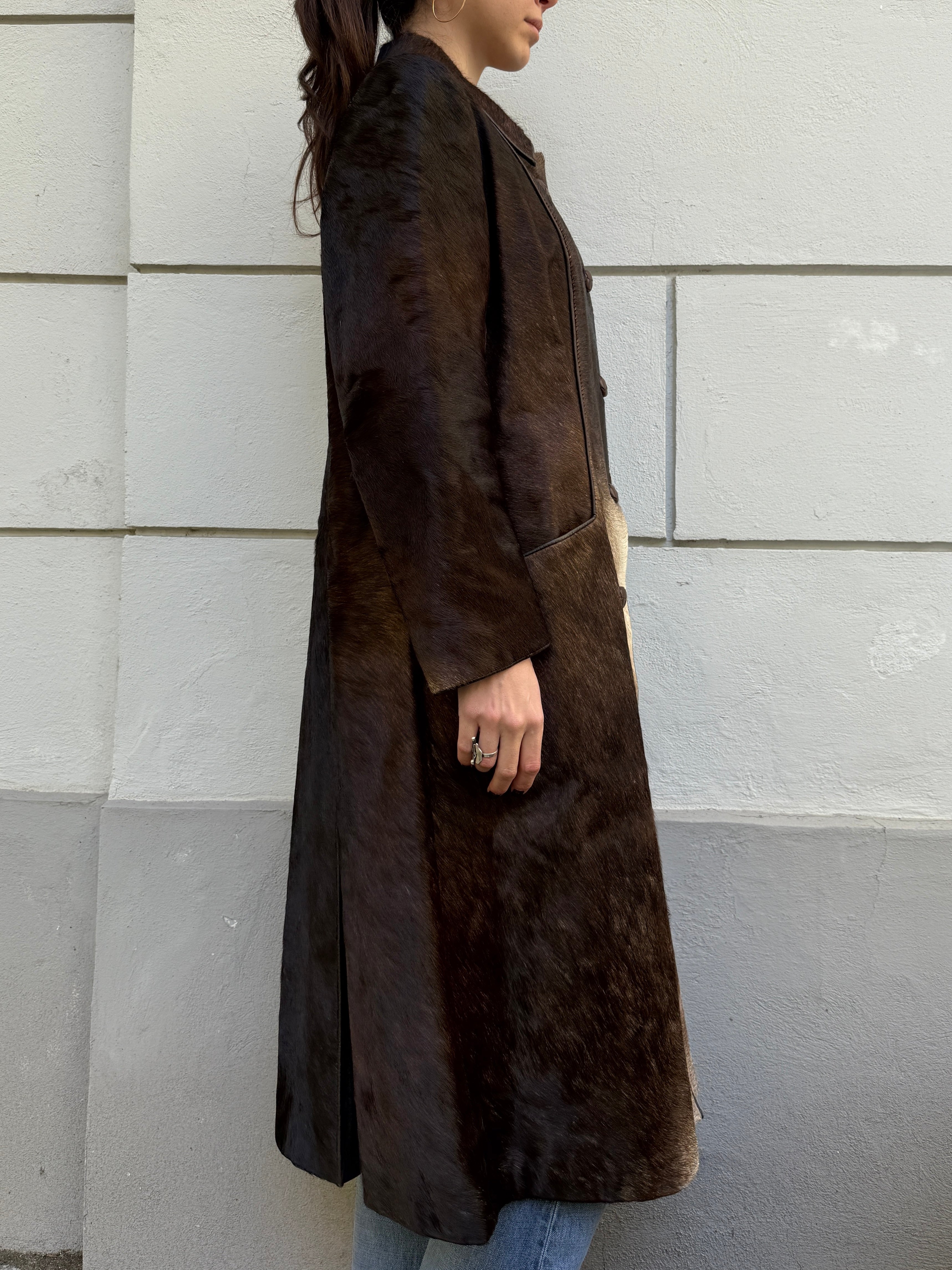 Vintage 100% Genuine Cowhide Ponyhair Coat L