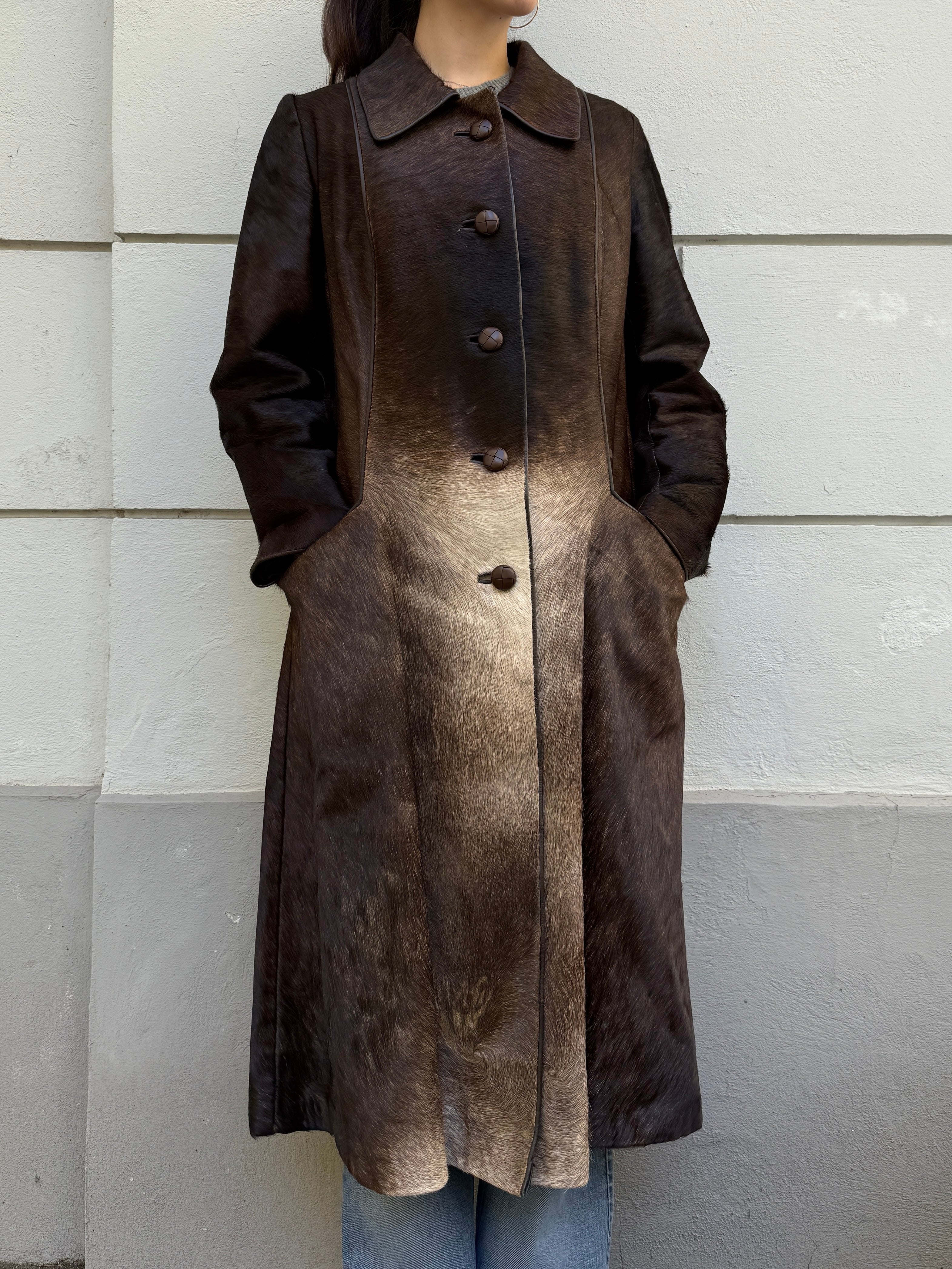 Vintage 100% Genuine Cowhide Ponyhair Coat L