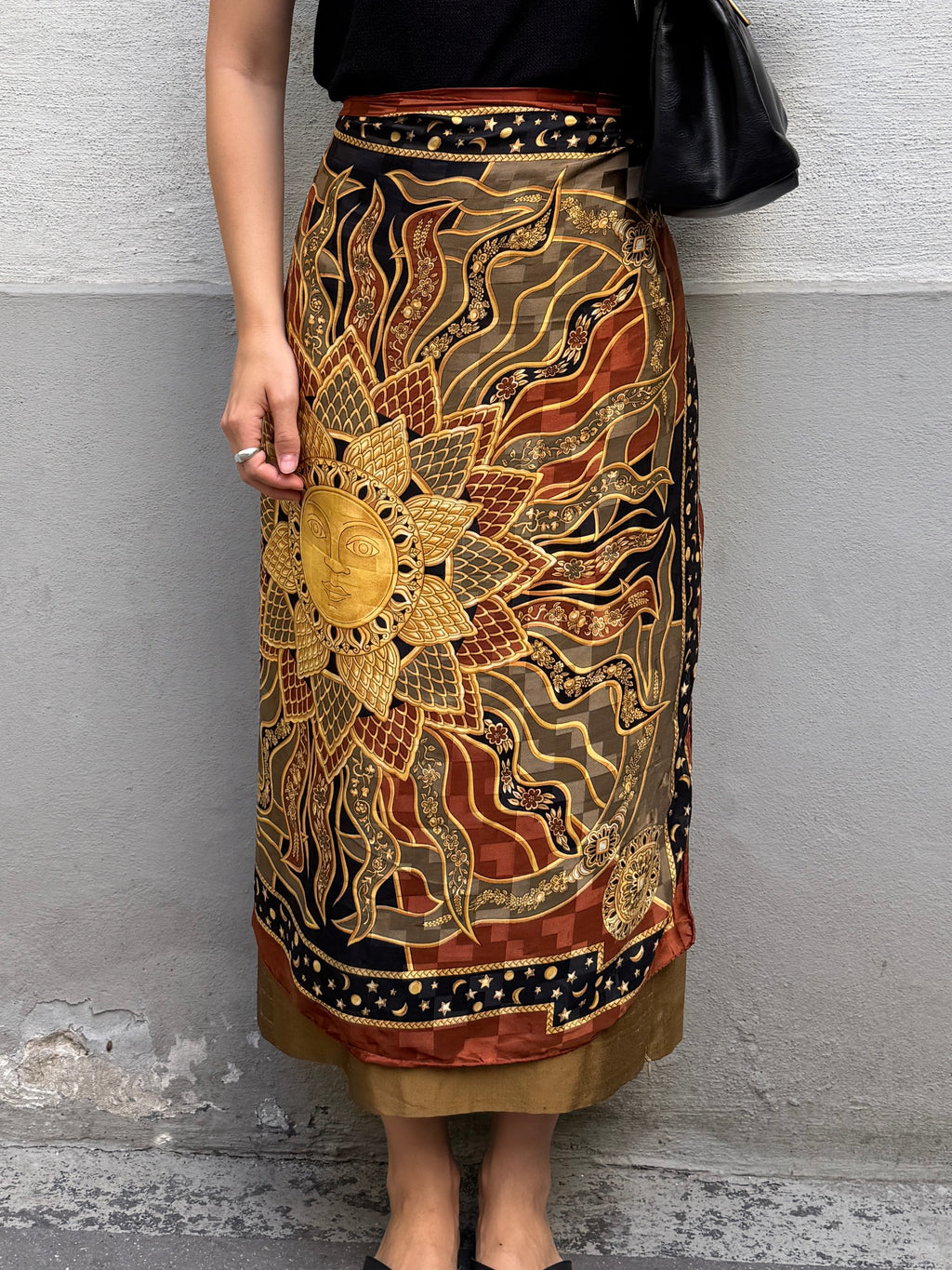 Vintage 100% Silk Sun Scarf