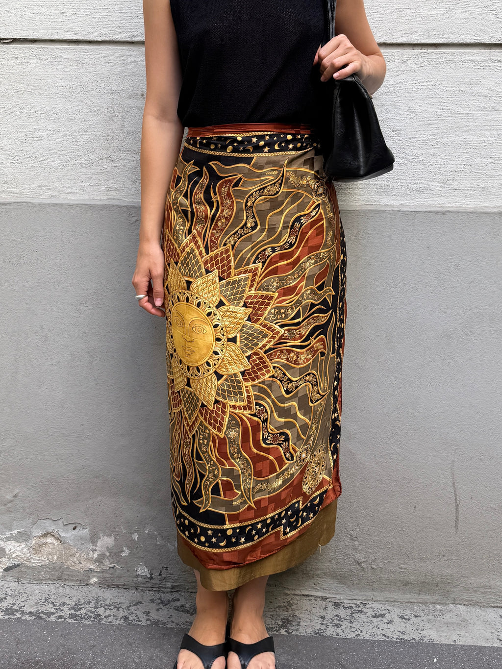 Vintage 100% Silk Sun Scarf