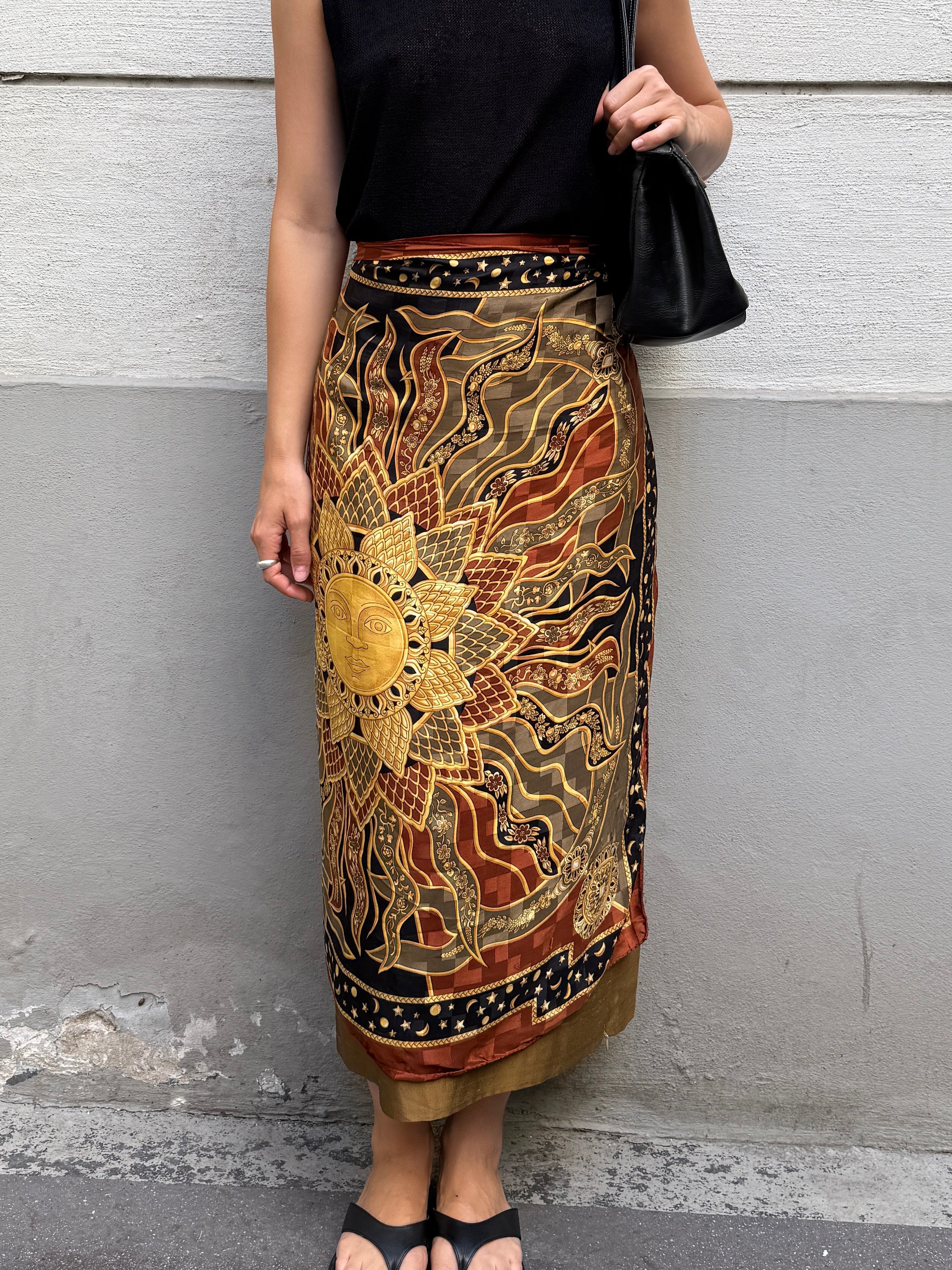 Vintage 100% Silk Sun Scarf