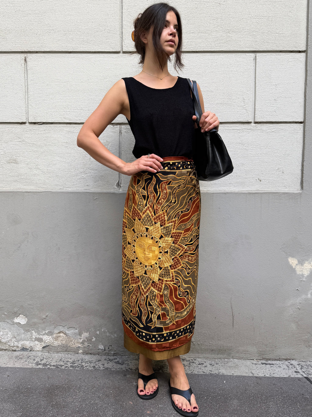Vintage 100% Silk Sun Scarf