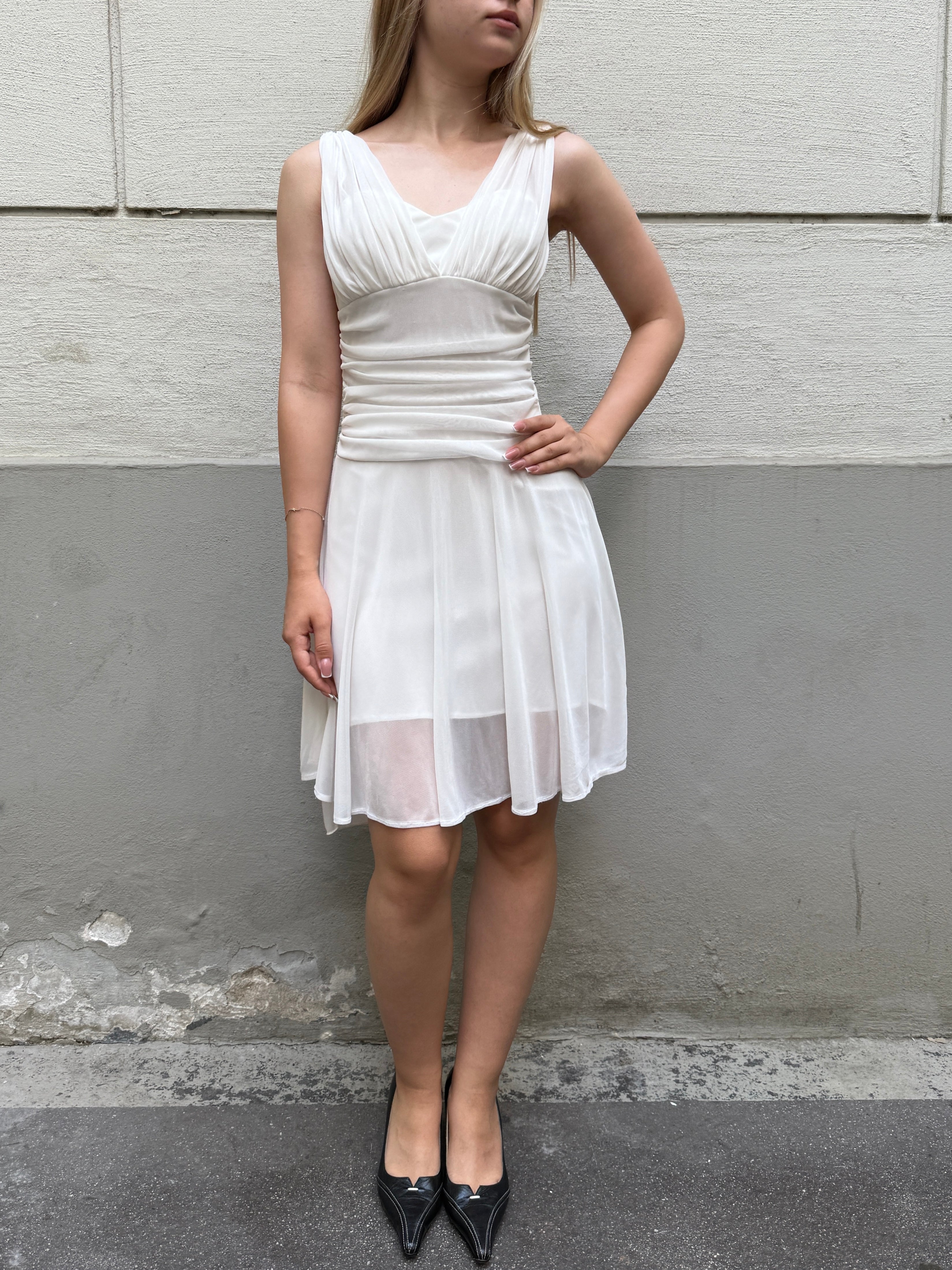 Vintage Y2K White Mesh Dress XS