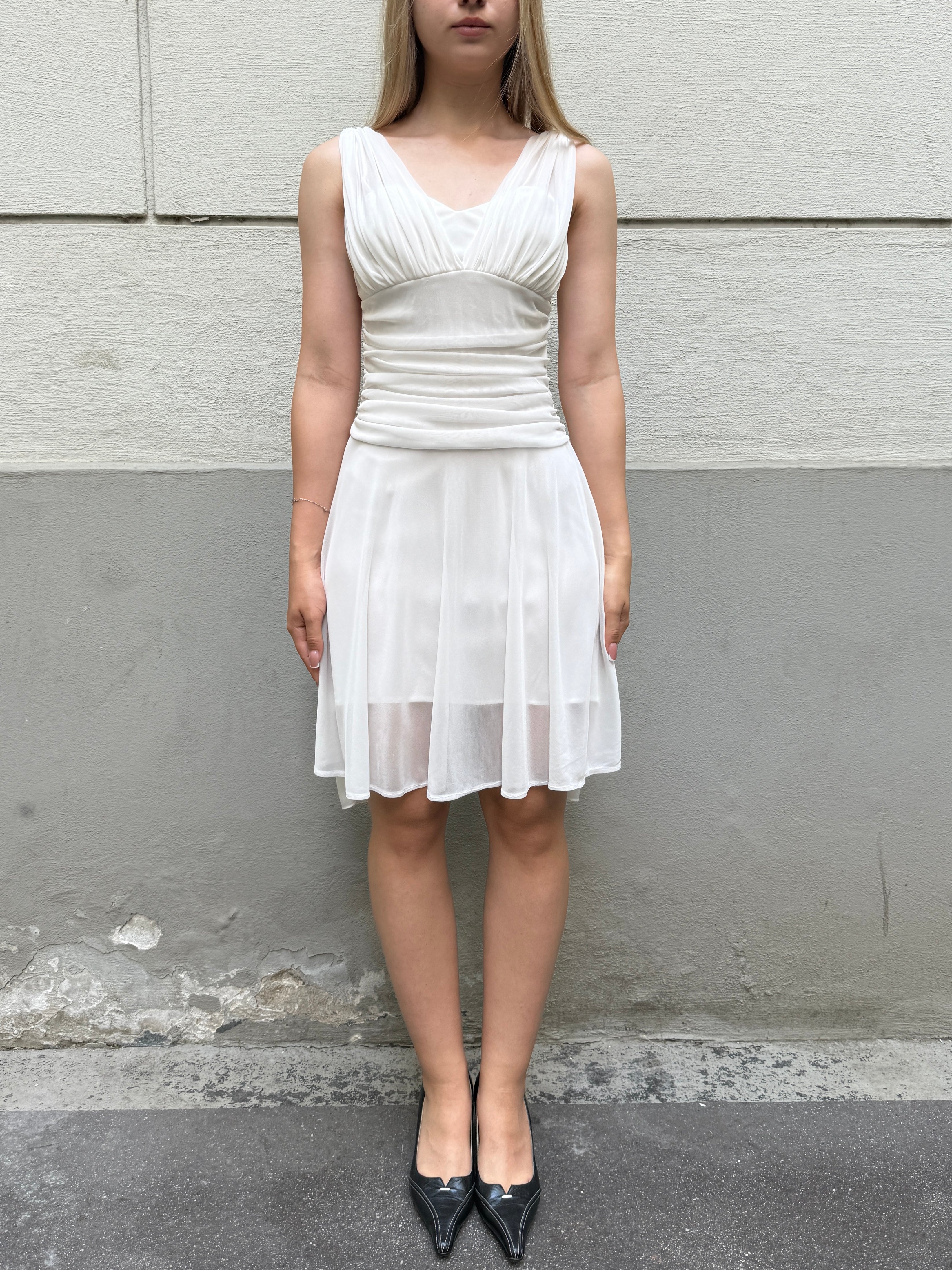 Vintage Y2K White Mesh Dress XS
