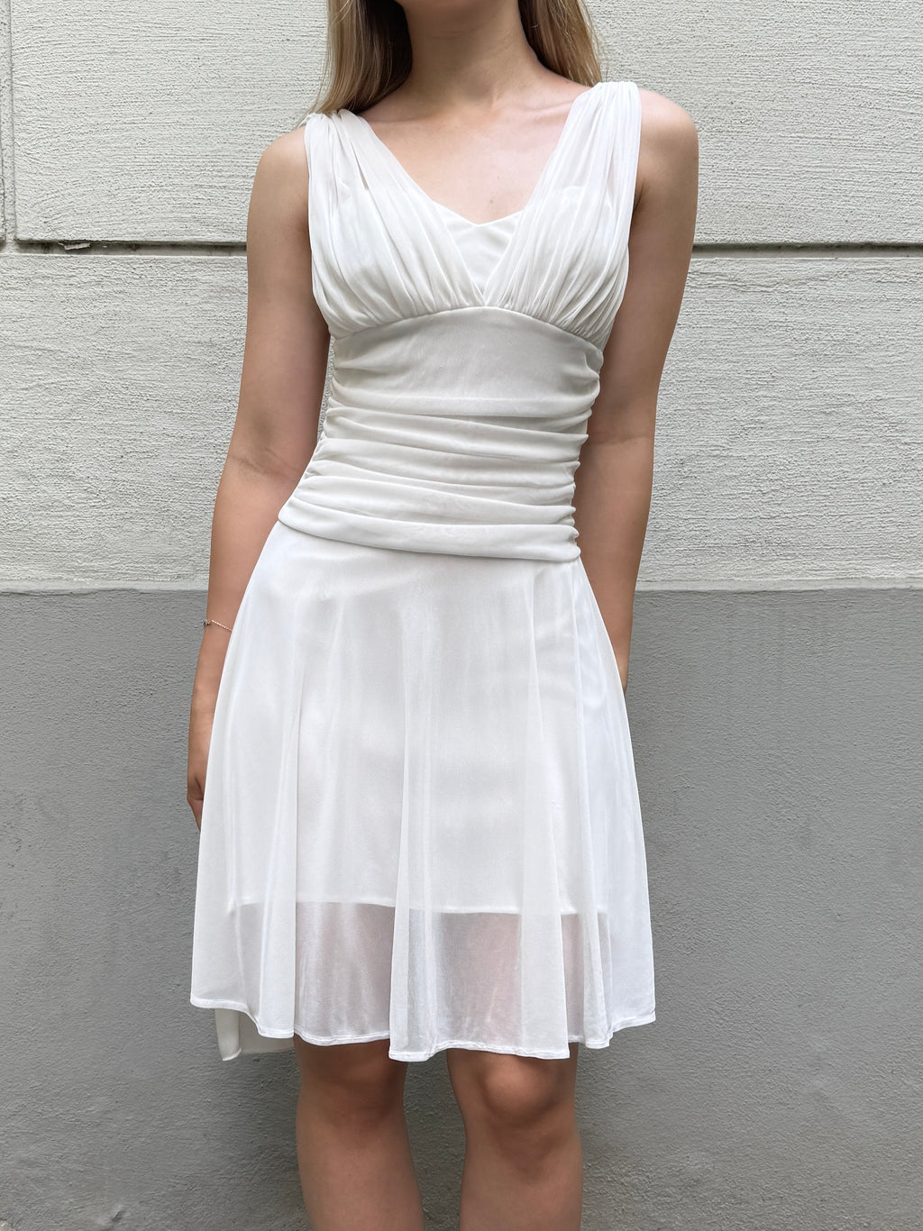 Vintage Y2K White Mesh Dress XS