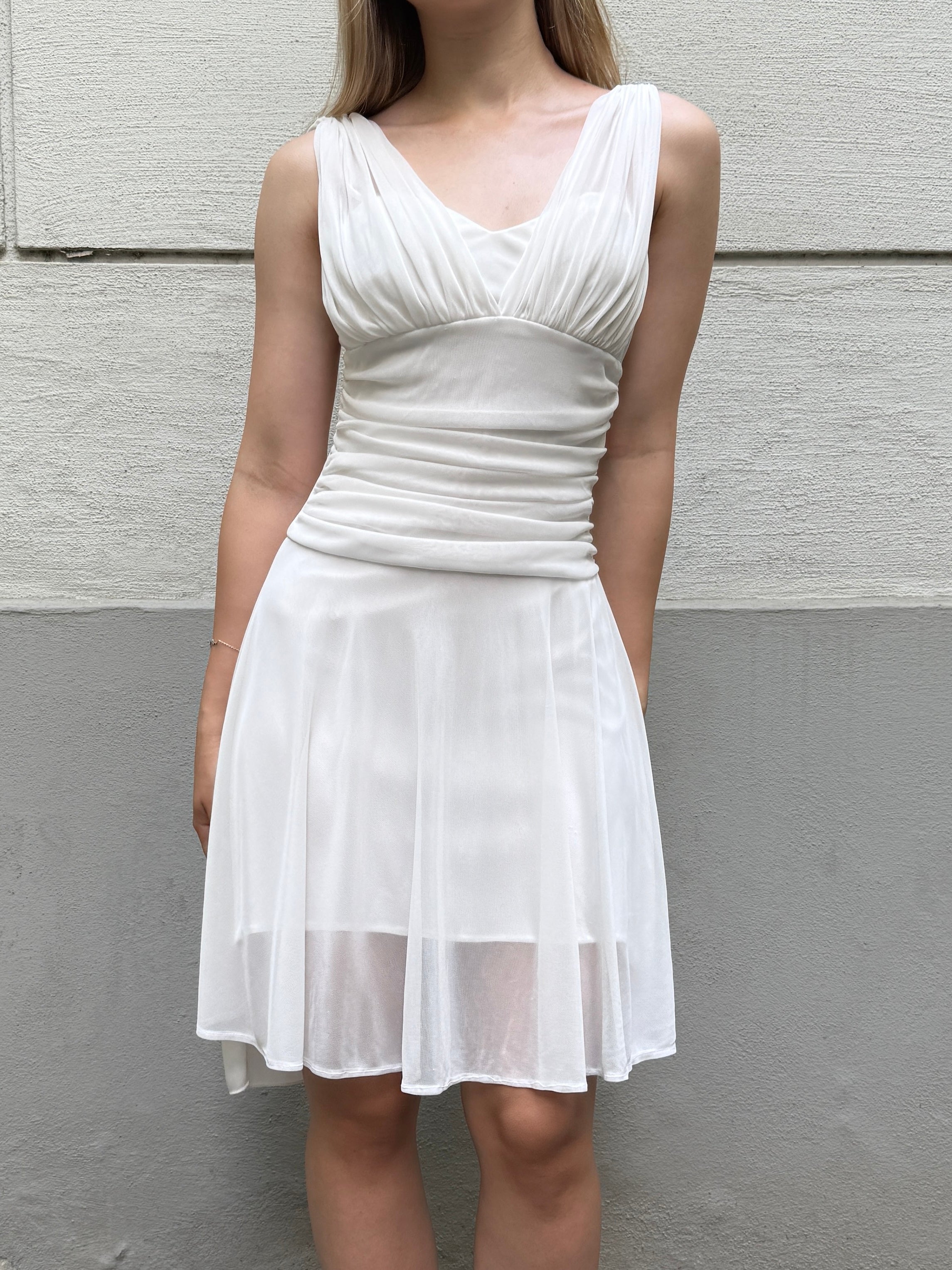 Vintage Y2K White Mesh Dress XS