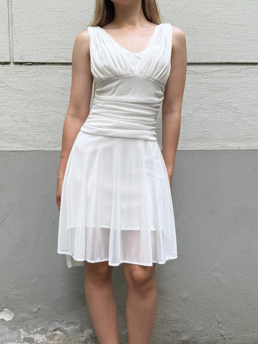 Vintage Y2K White Mesh Dress XS