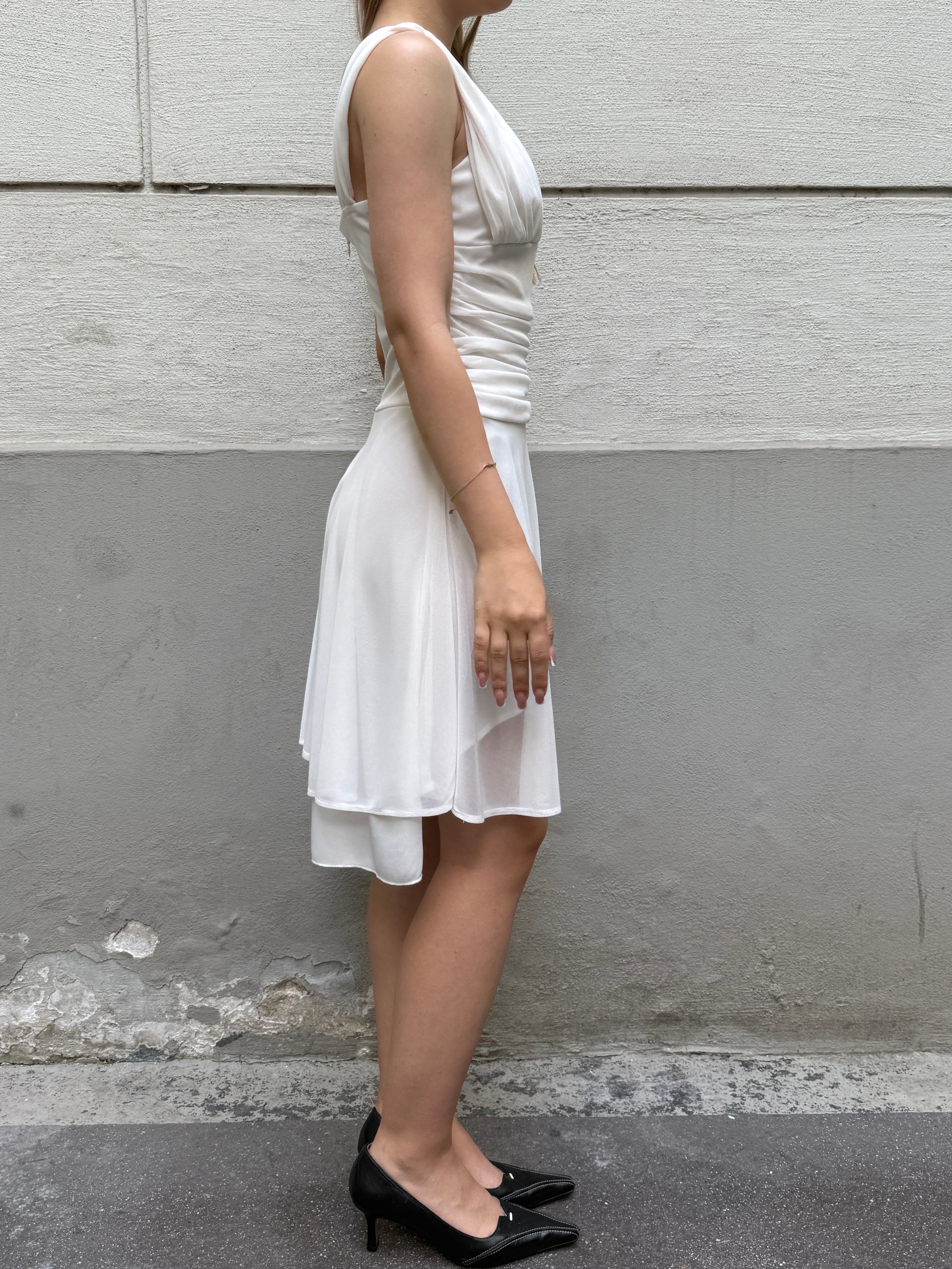 Vintage Y2K White Mesh Dress XS