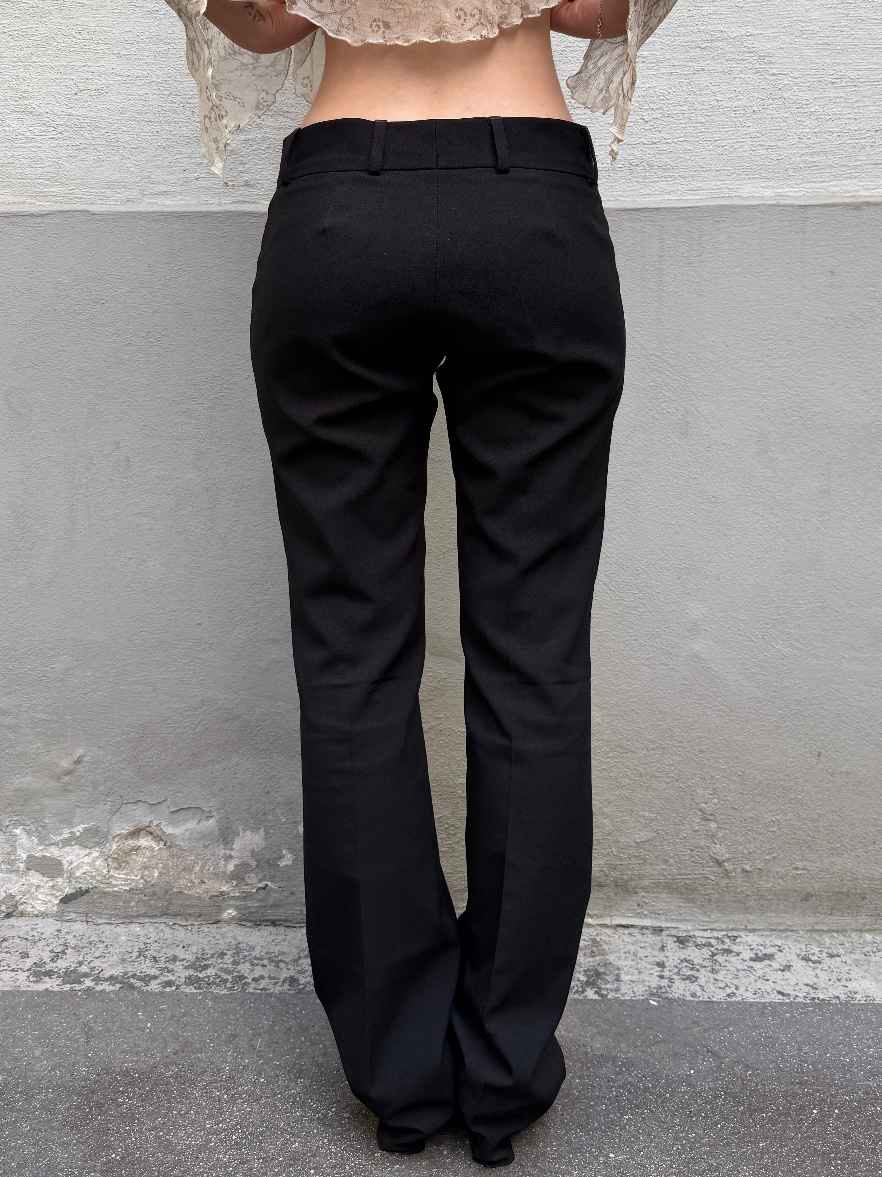 Vintage Y2K Black Low Waist Straight Leg Bootcut Trousers XS/S