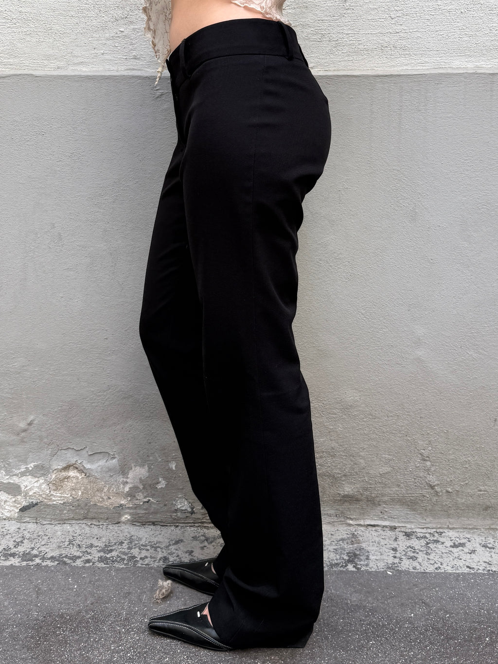 Vintage Y2K Black Low Waist Straight Leg Bootcut Trousers XS/S