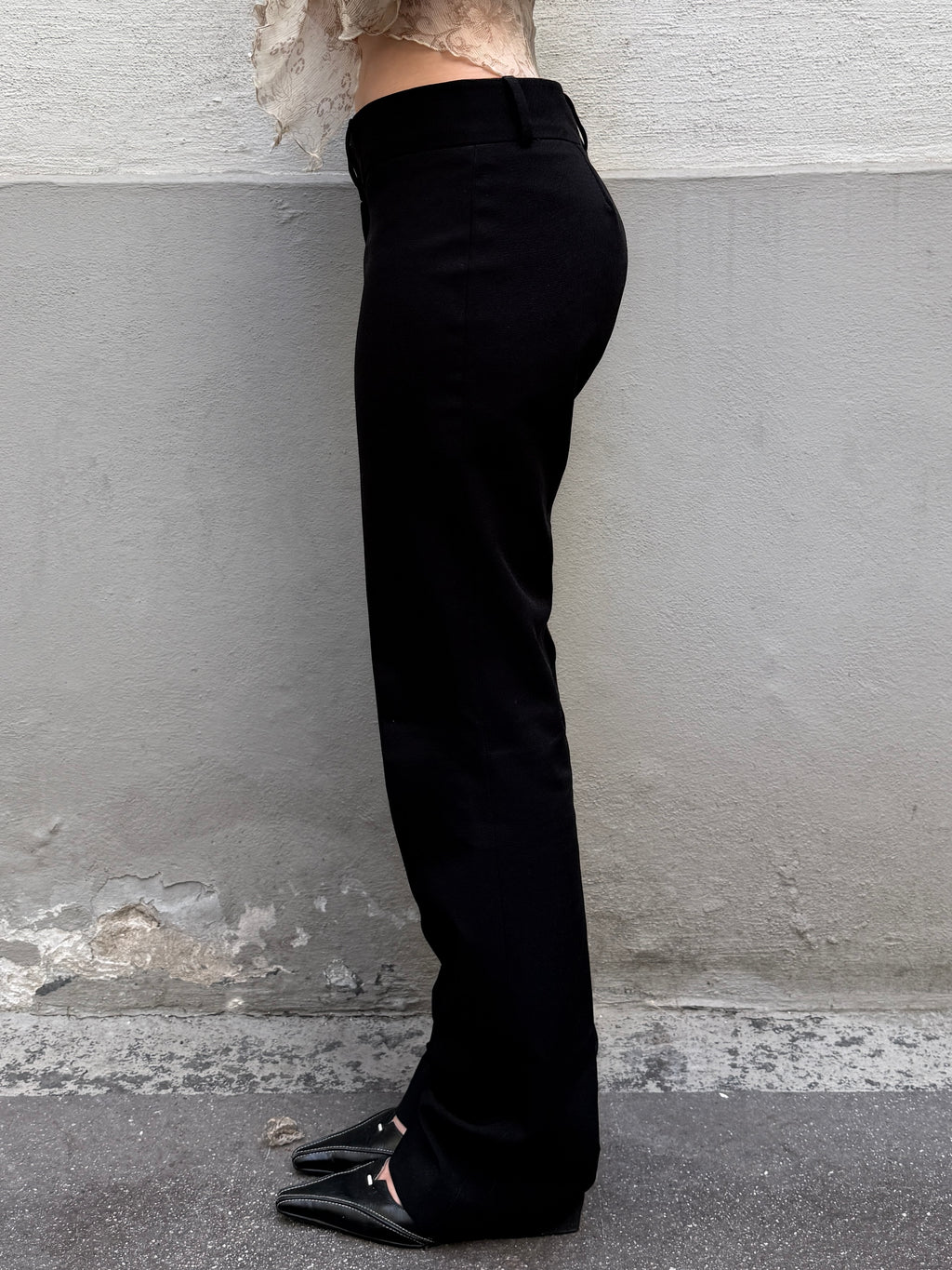 Vintage Y2K Black Low Waist Straight Leg Bootcut Trousers XS/S