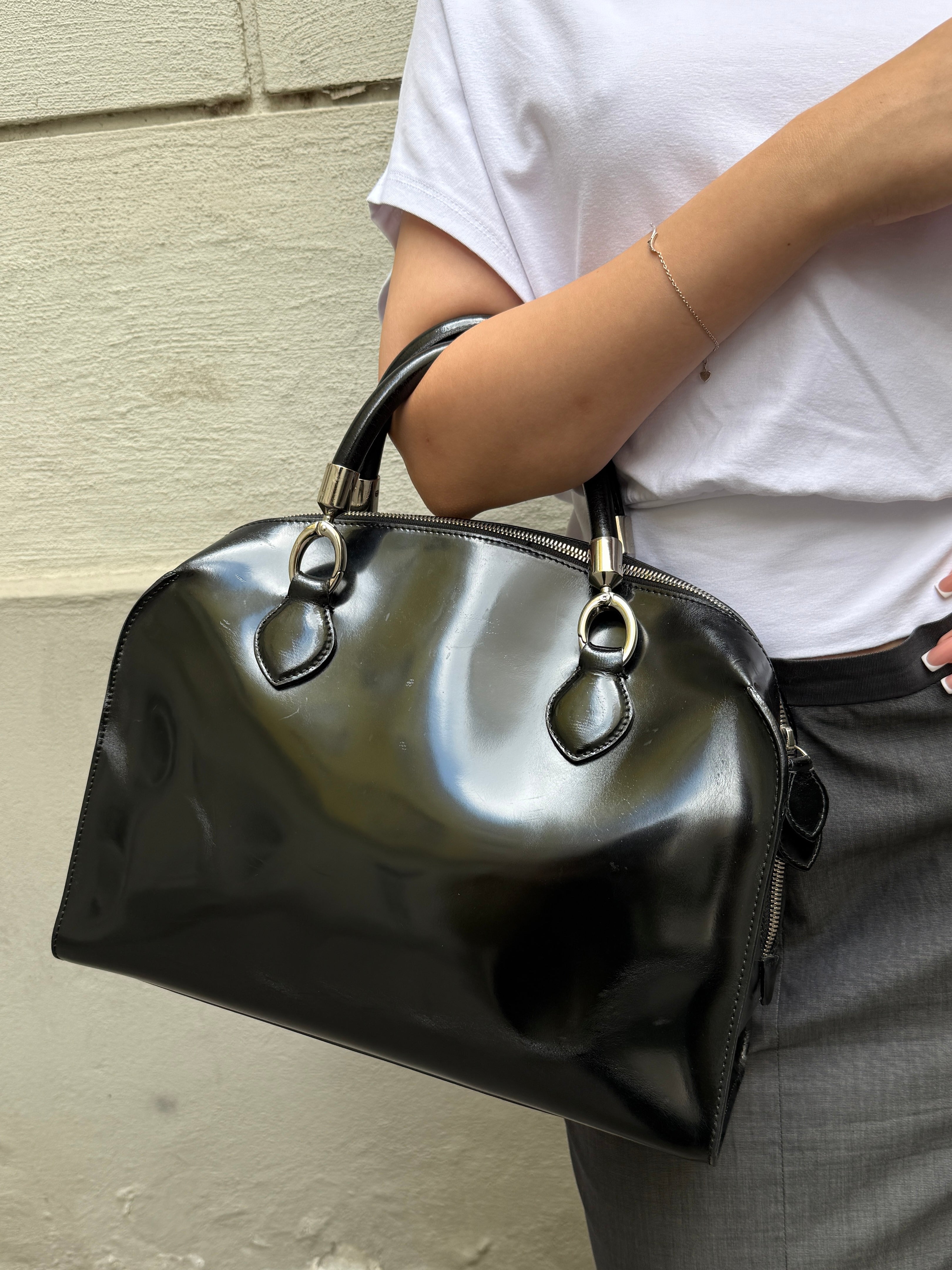 Vintage Coccinelle Black Patent Leather Bag
