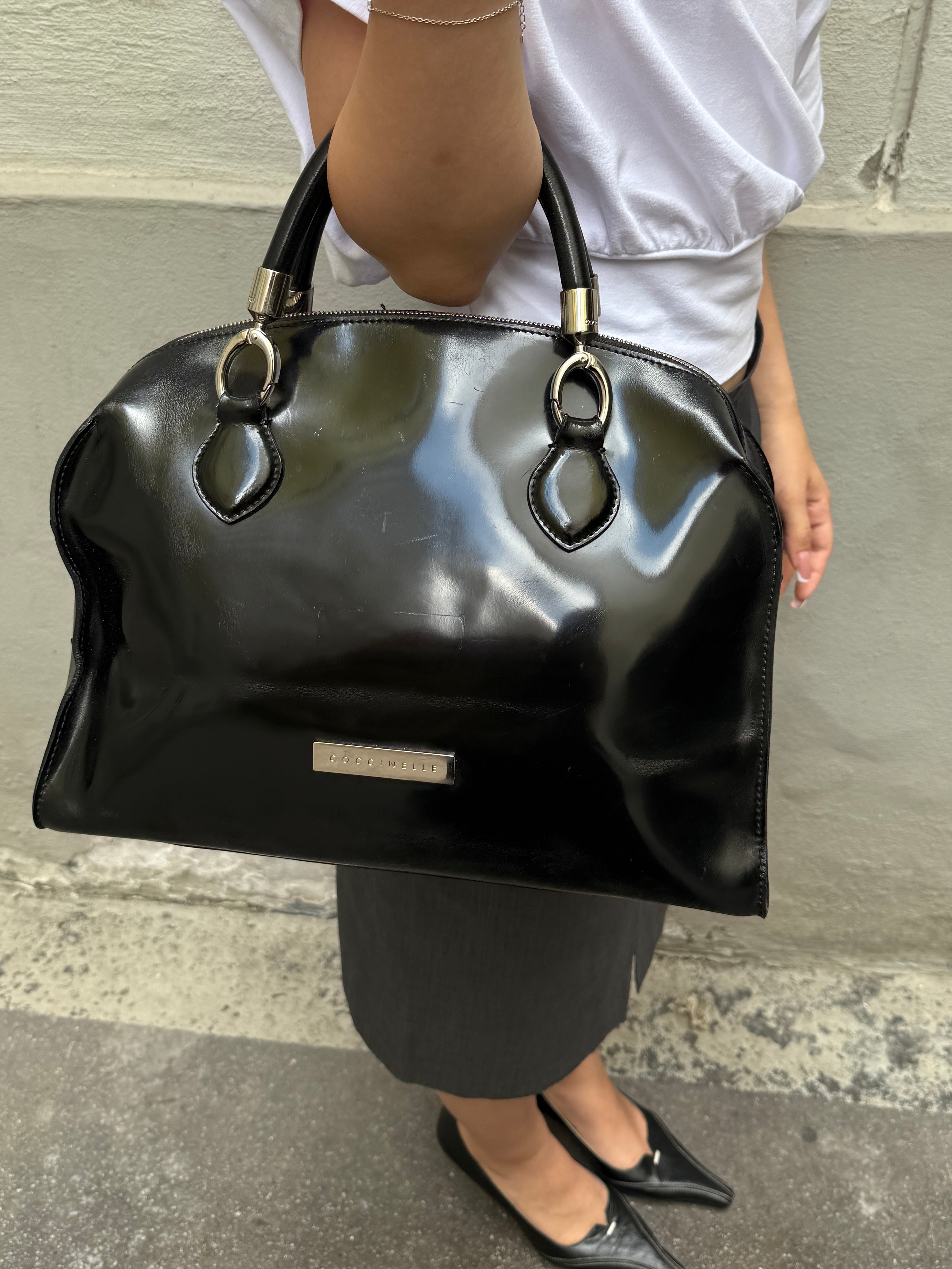 Vintage Coccinelle Black Patent Leather Bag