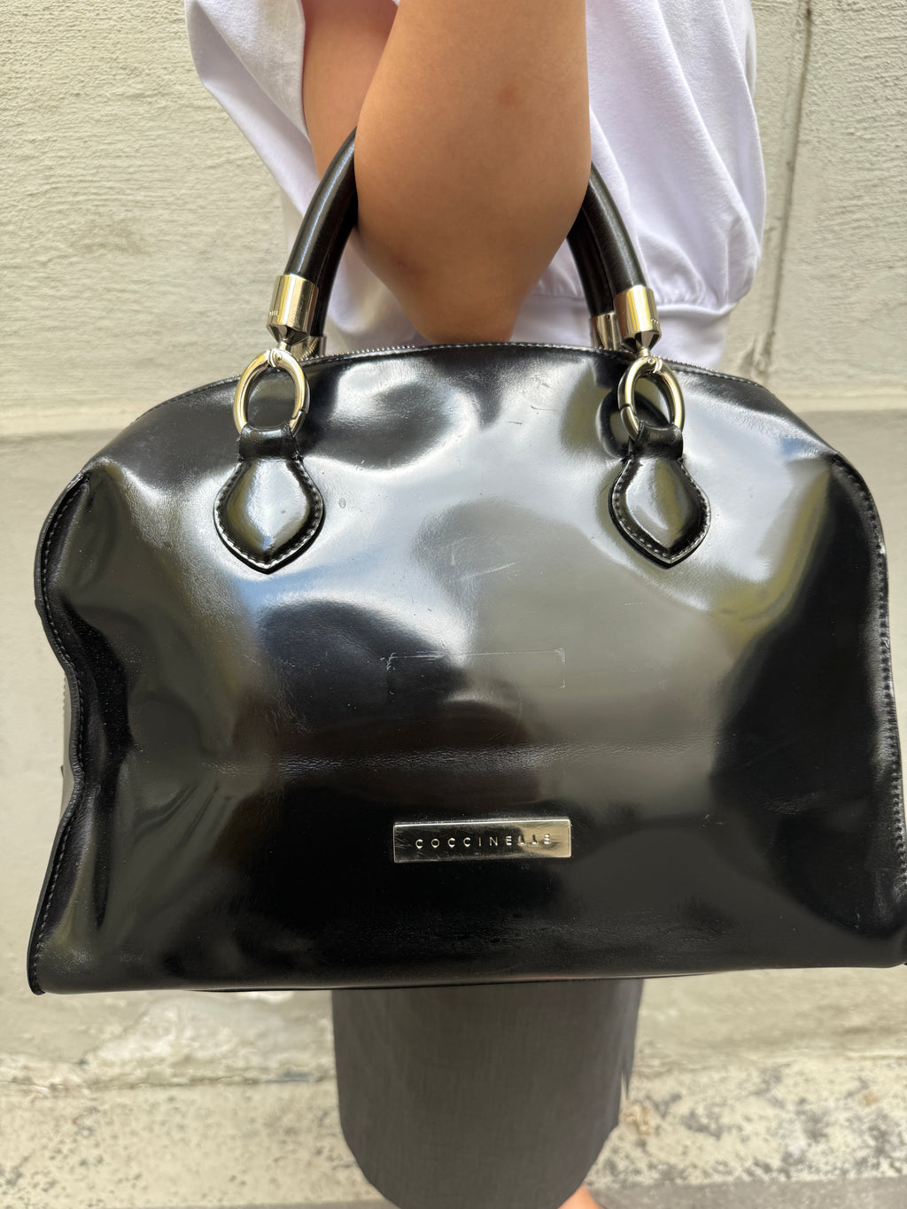 Vintage Coccinelle Black Patent Leather Bag