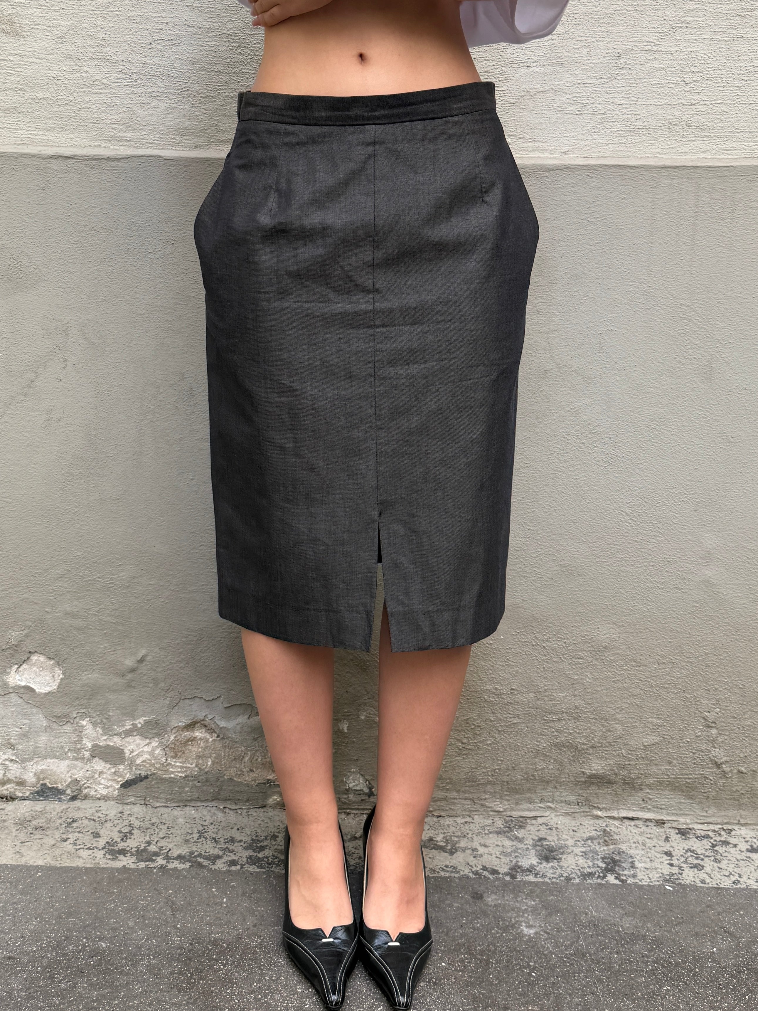 Vintage 90's Dark Gray Pencil Skirt S