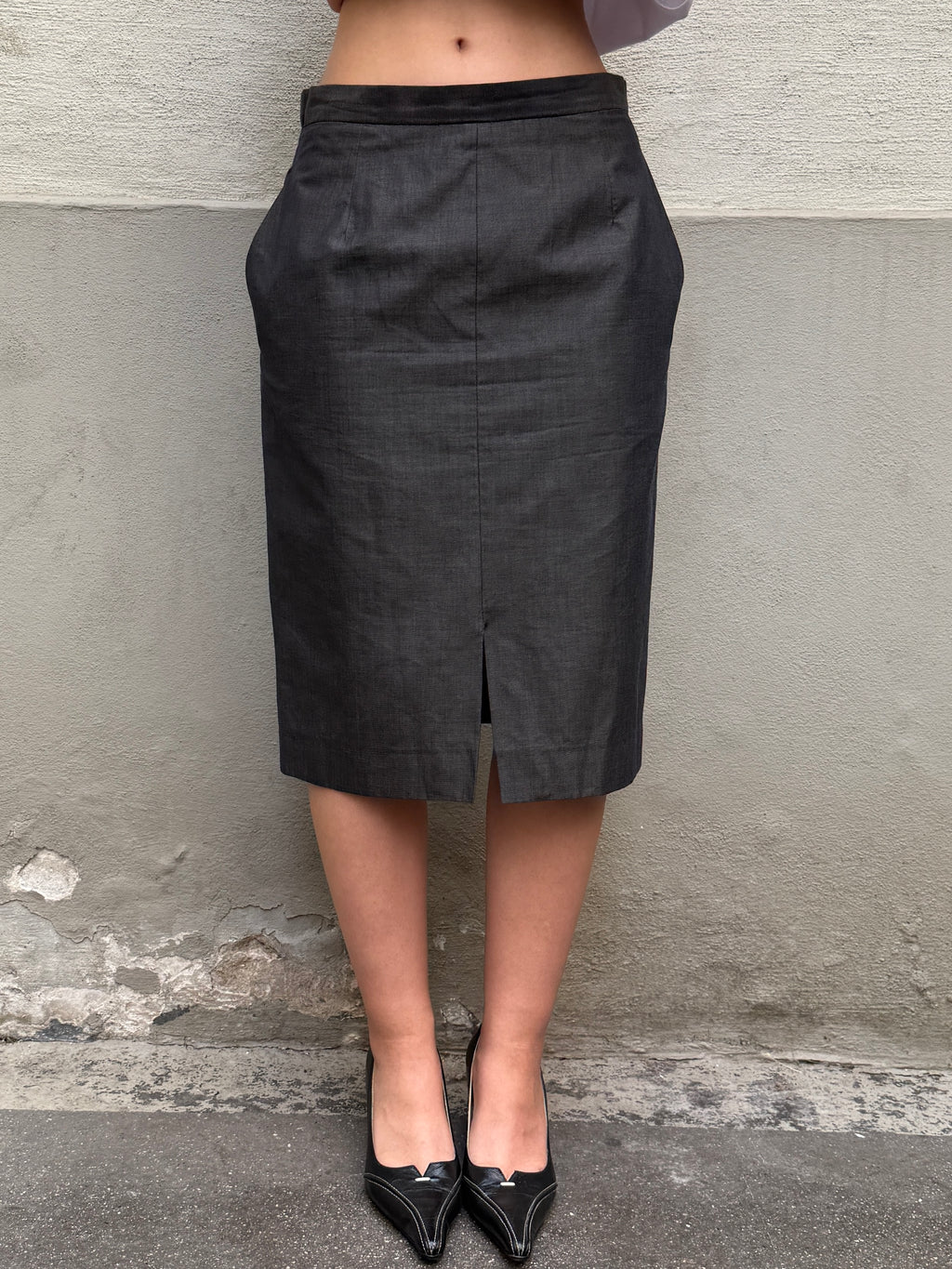 Vintage 90's Dark Gray Pencil Skirt S