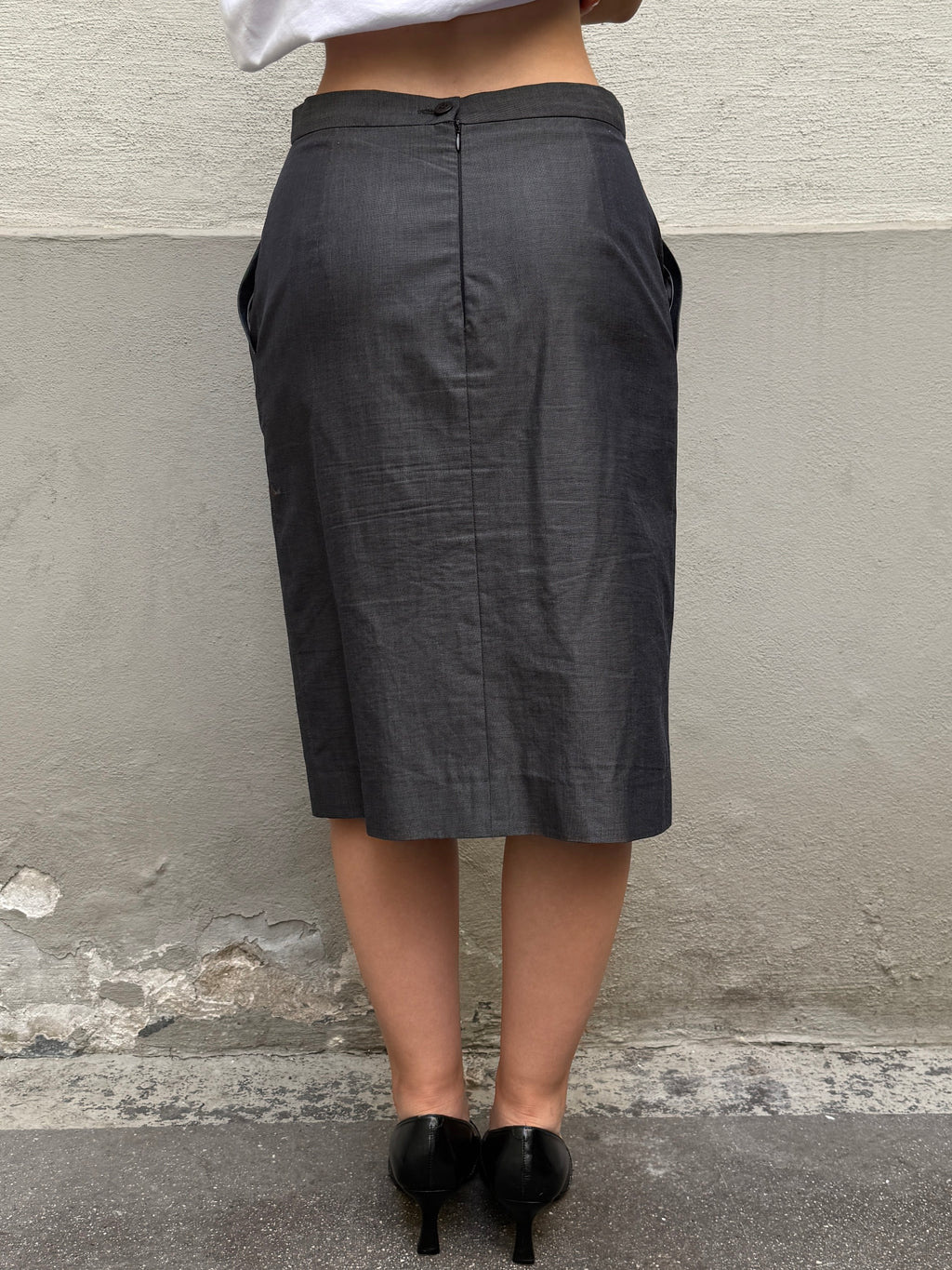 Vintage 90's Dark Gray Pencil Skirt S