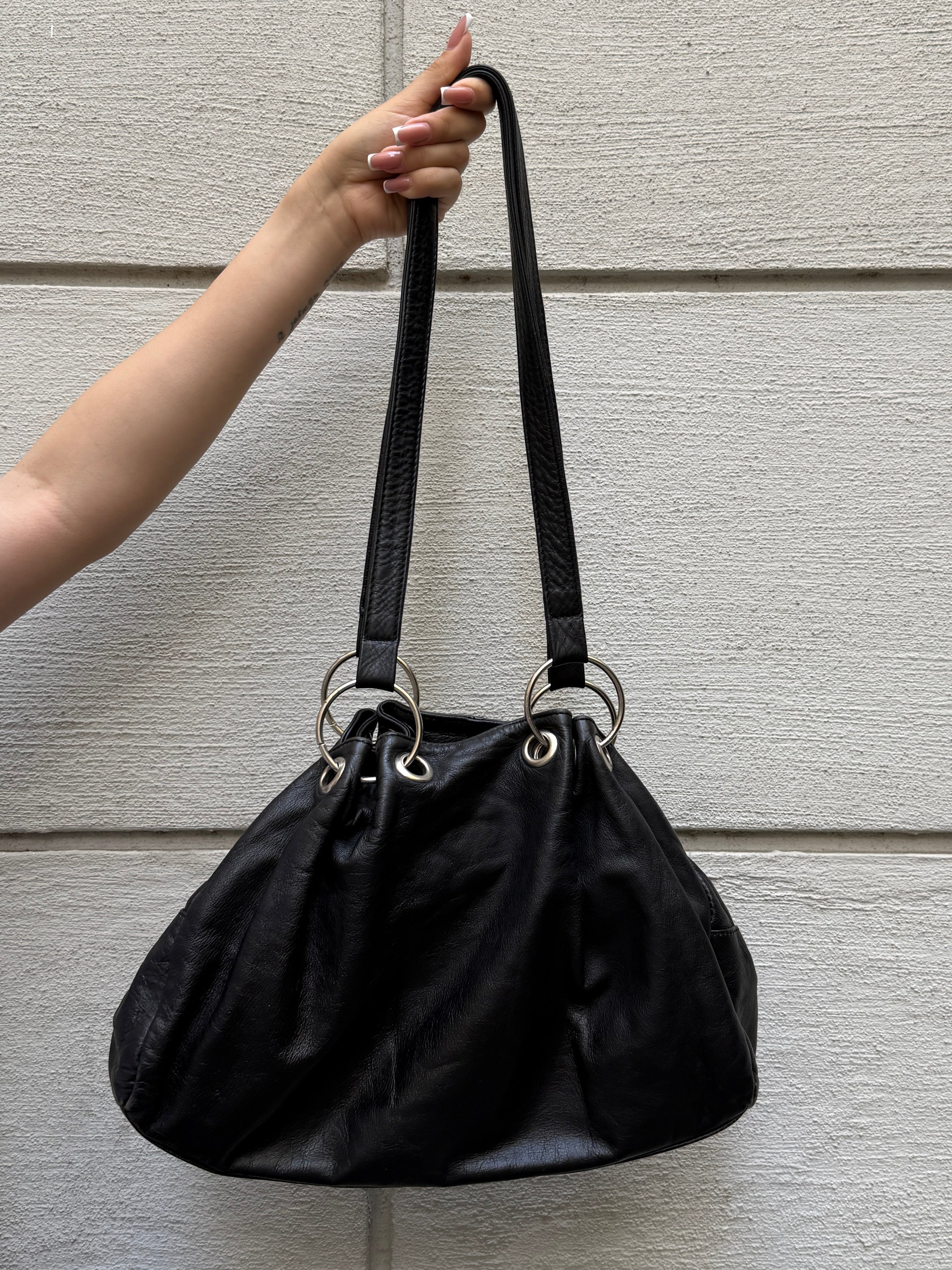 Vintage 100% Genuine Leather Black Bag