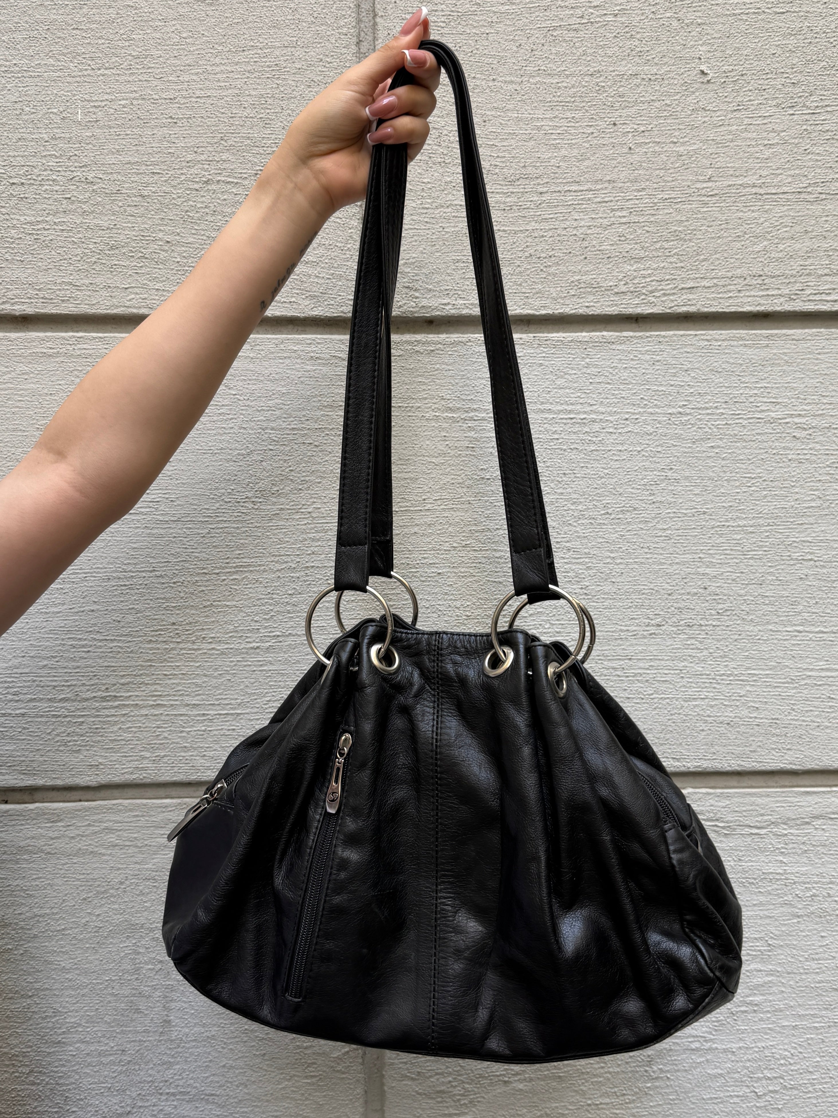 Vintage 100% Genuine Leather Black Bag