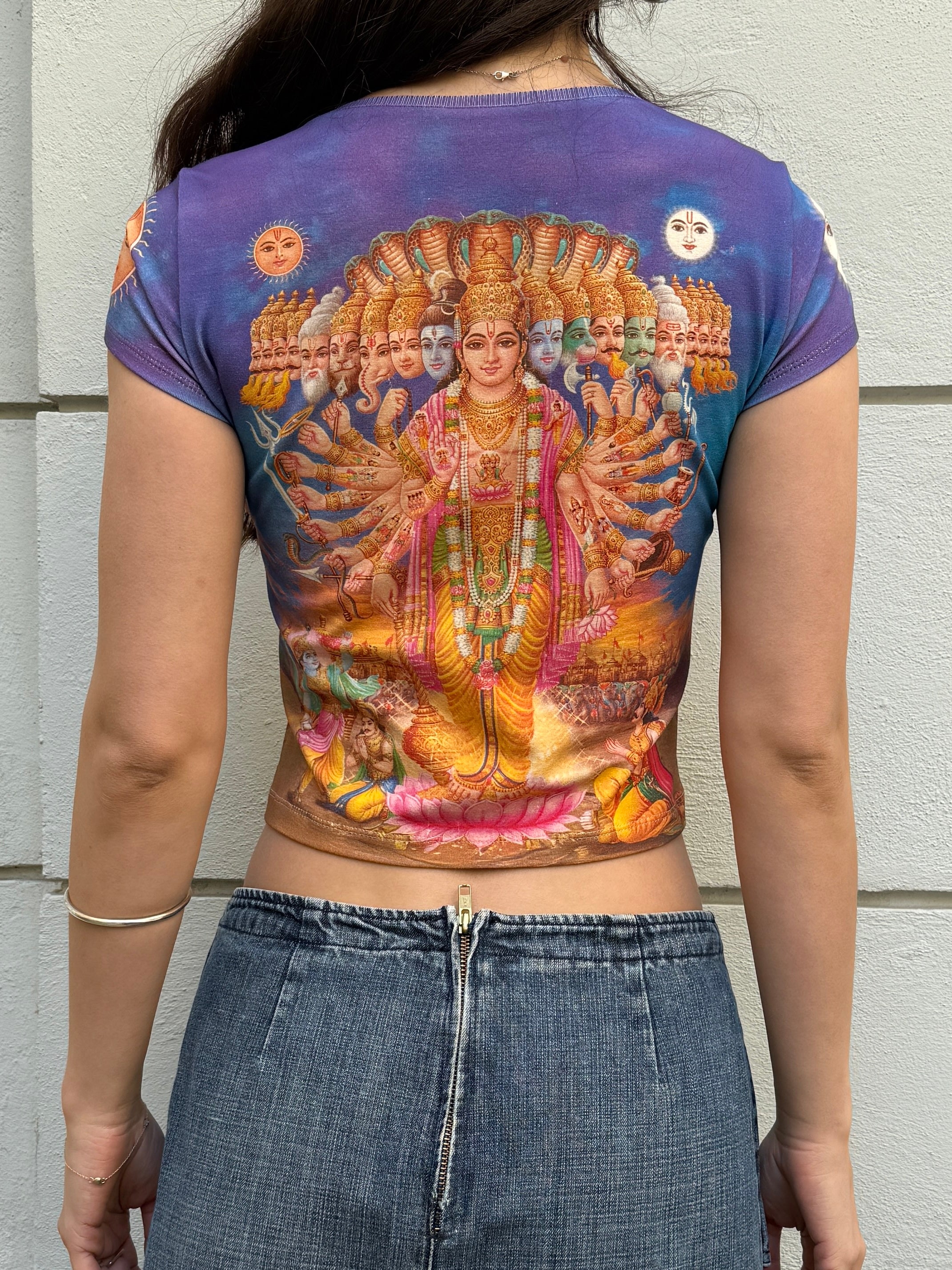Vintage Inspired Hindu Krishna Om Short Sleeve T-Shirt S
