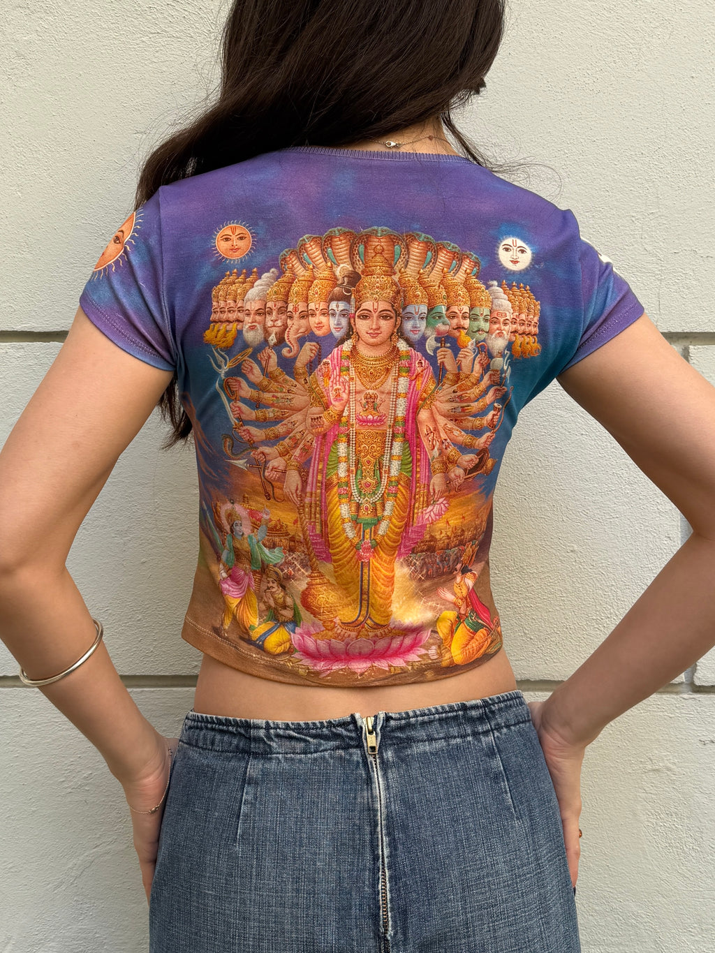 Vintage Inspired Hindu Krishna Om Short Sleeve T-Shirt S