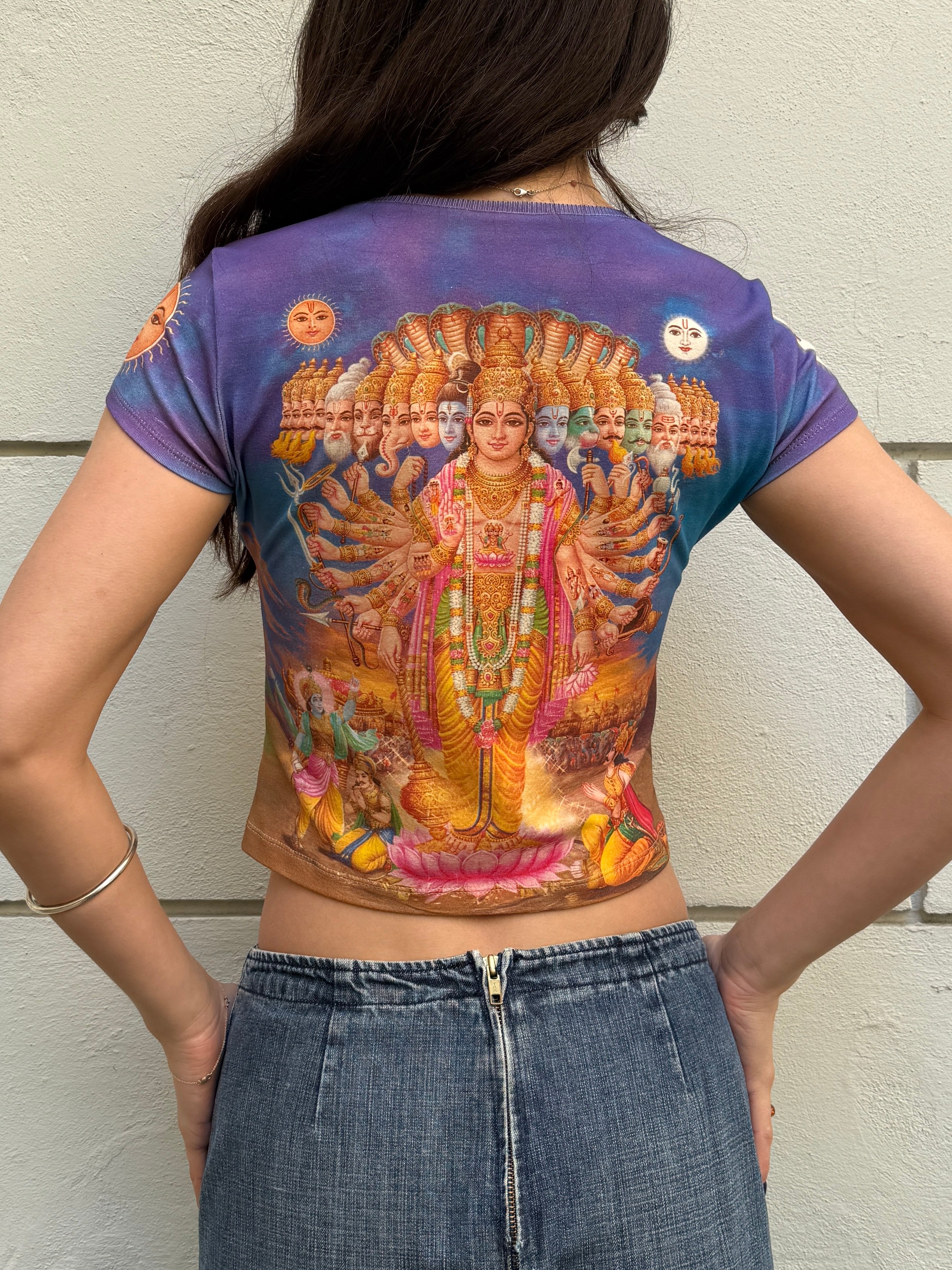 Vintage Inspired Hindu Krishna Om Short Sleeve T-Shirt S