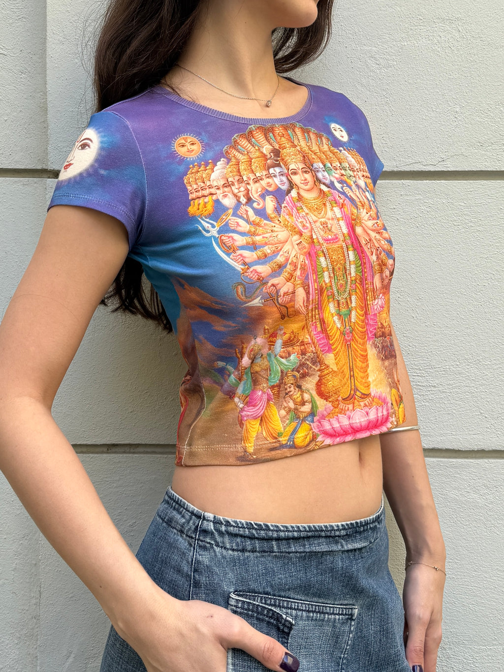 Vintage Inspired Hindu Krishna Om Short Sleeve T-Shirt S