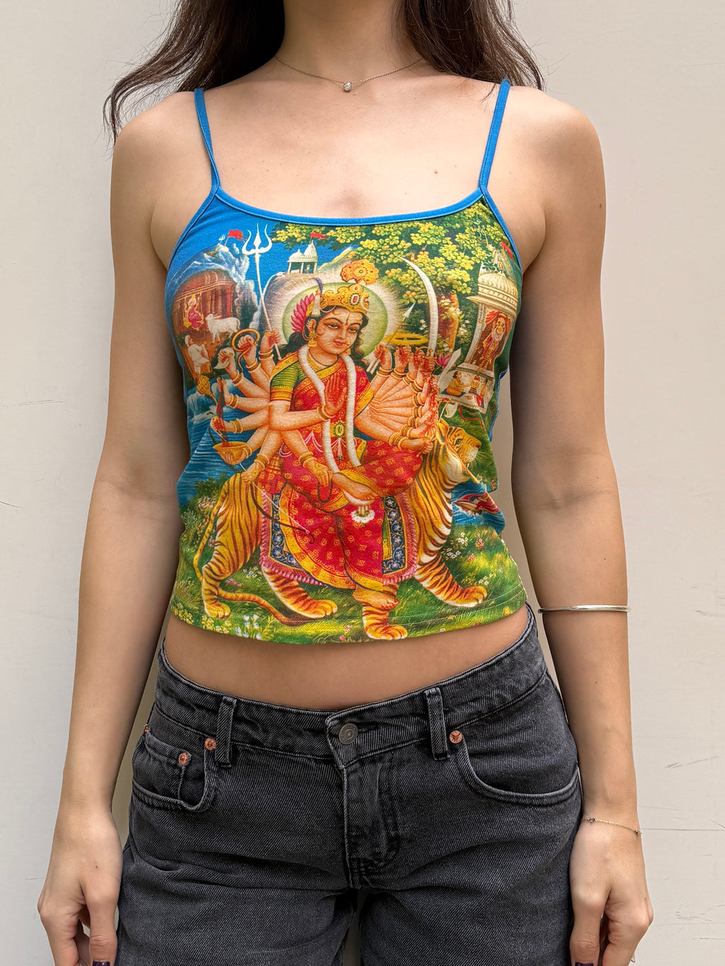Vintage Y2K Inspired Hindu Tiger Tank Top S/M