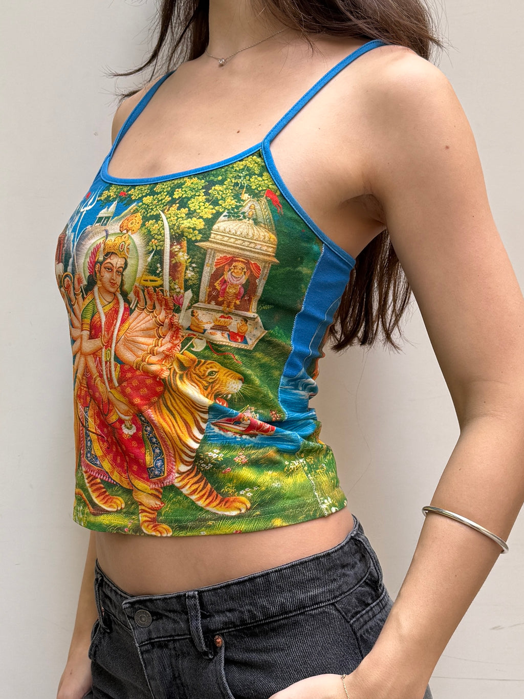 Vintage Y2K Inspired Hindu Tiger Tank Top S/M