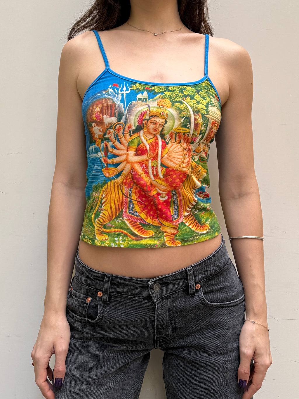 Vintage Y2K Inspired Hindu Tiger Tank Top S/M