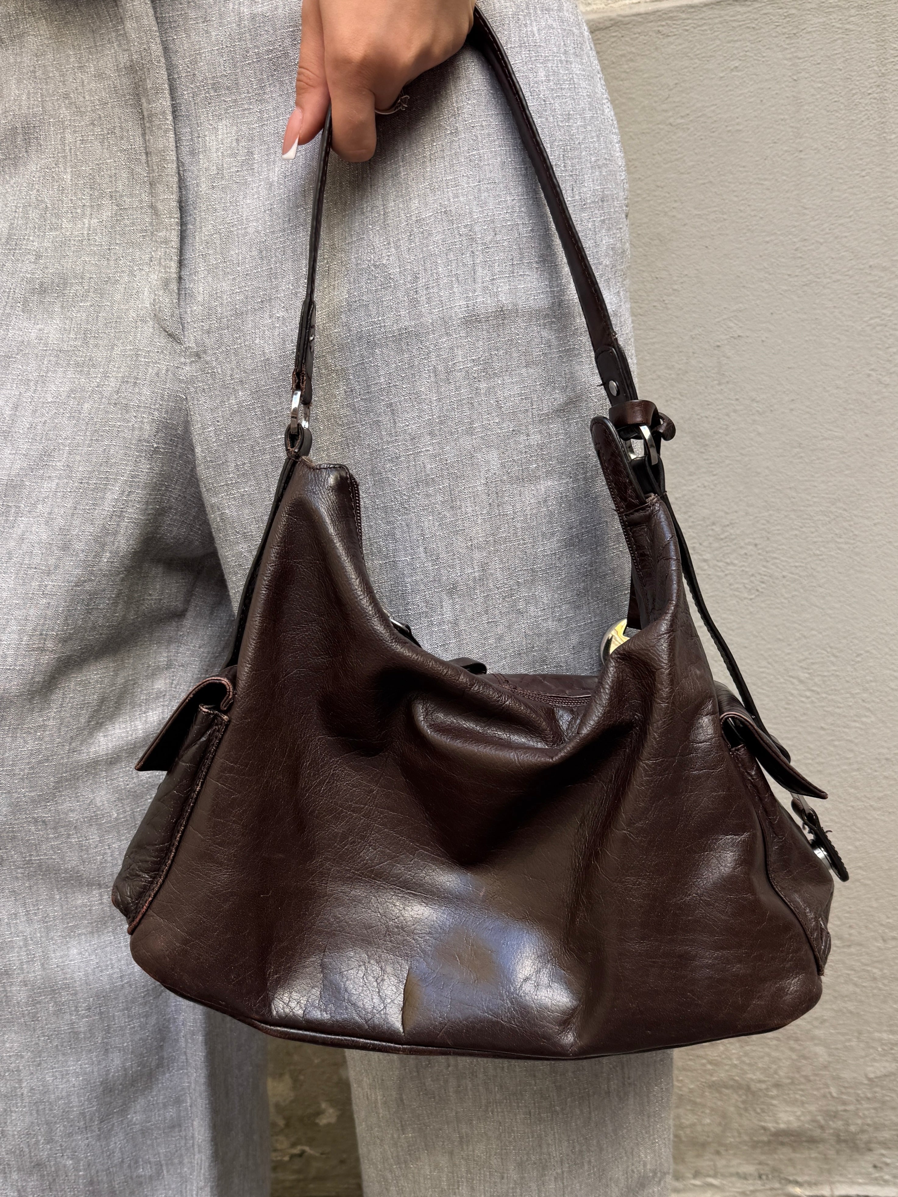 Vintage Y2K 100% Genuine Leather Brown Bag M
