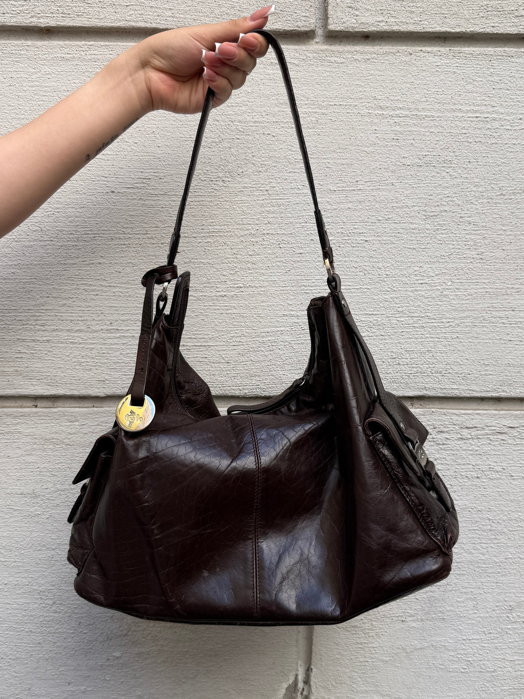 Vintage Y2K 100% Genuine Leather Brown Bag M