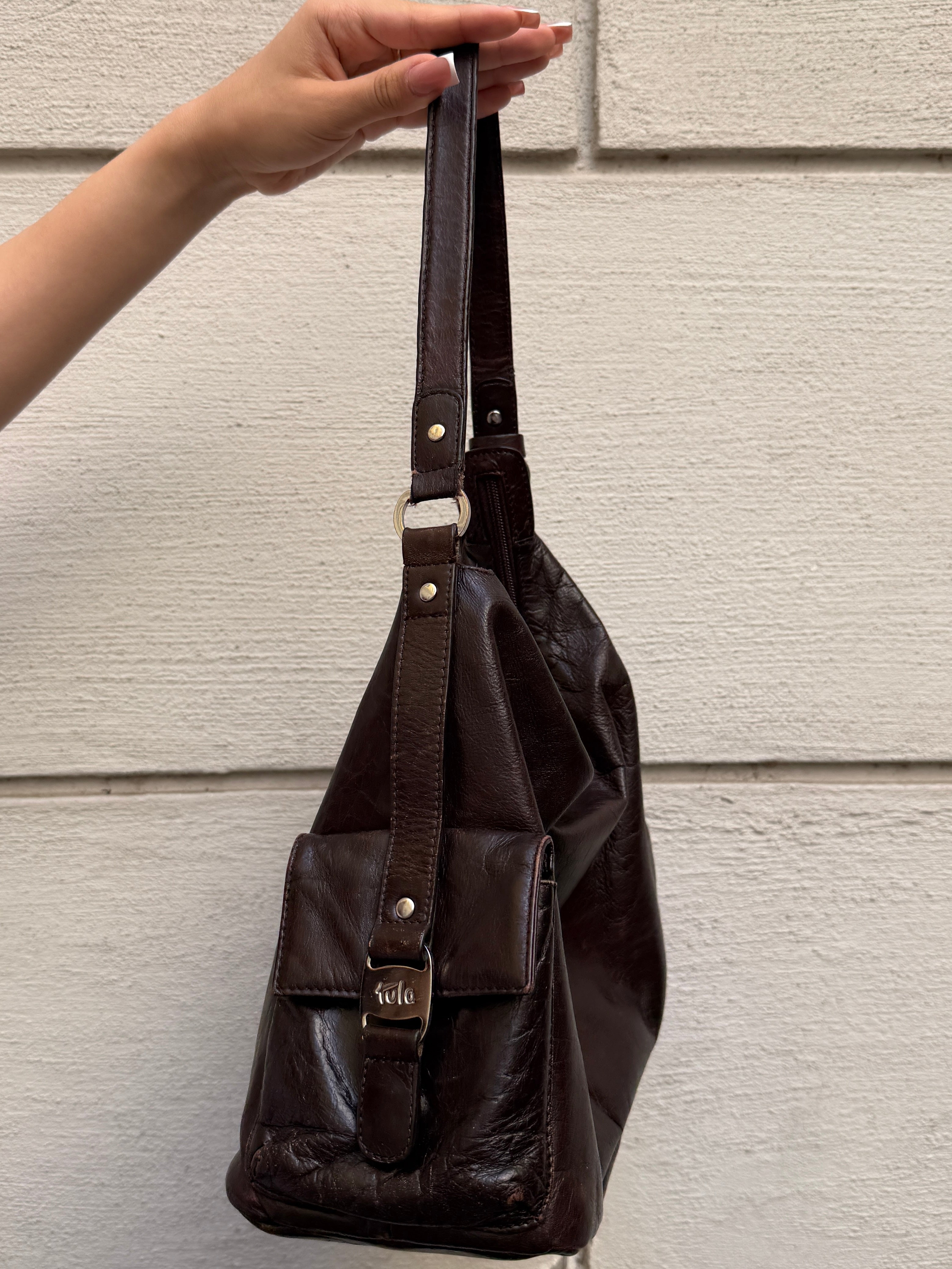 Vintage Y2K 100% Genuine Leather Brown Bag M