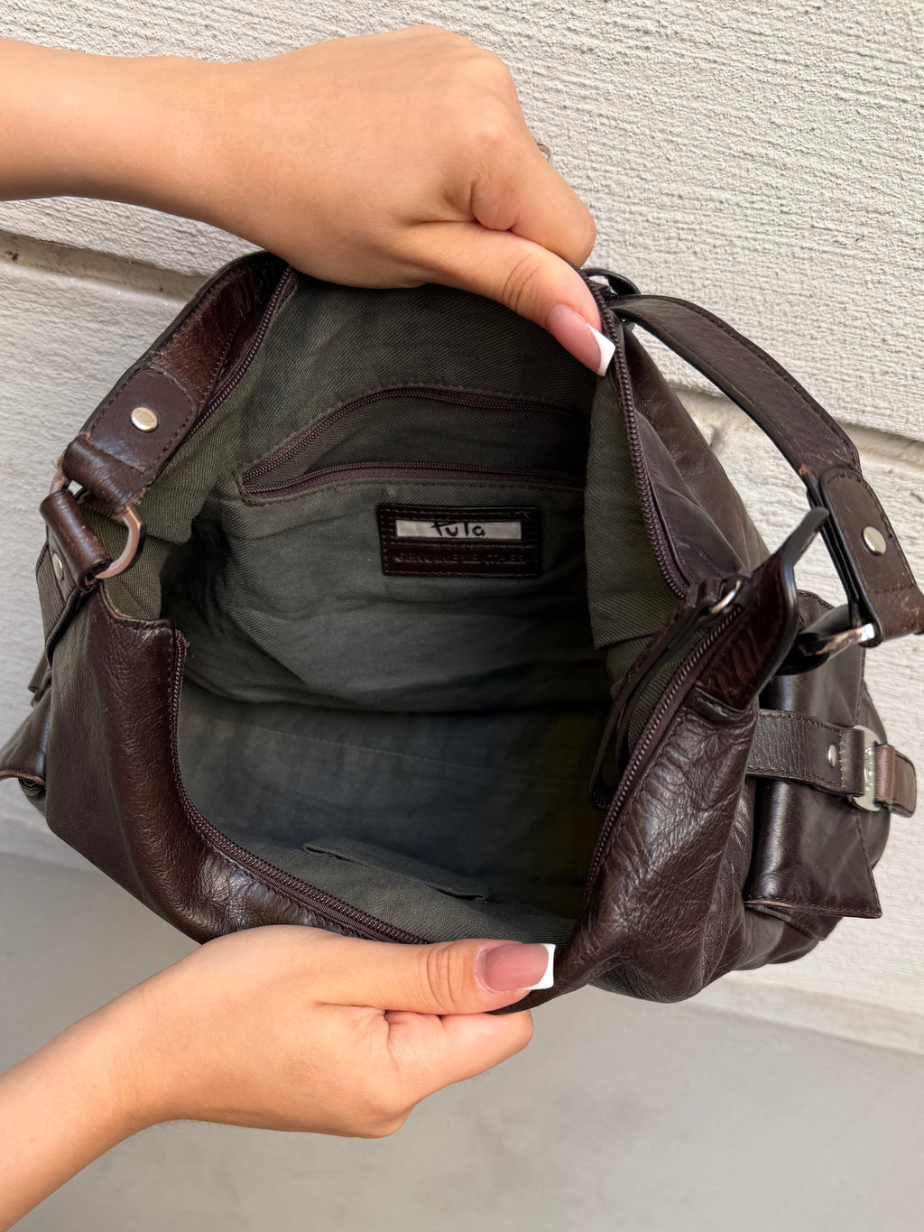 Vintage Y2K 100% Genuine Leather Brown Bag M