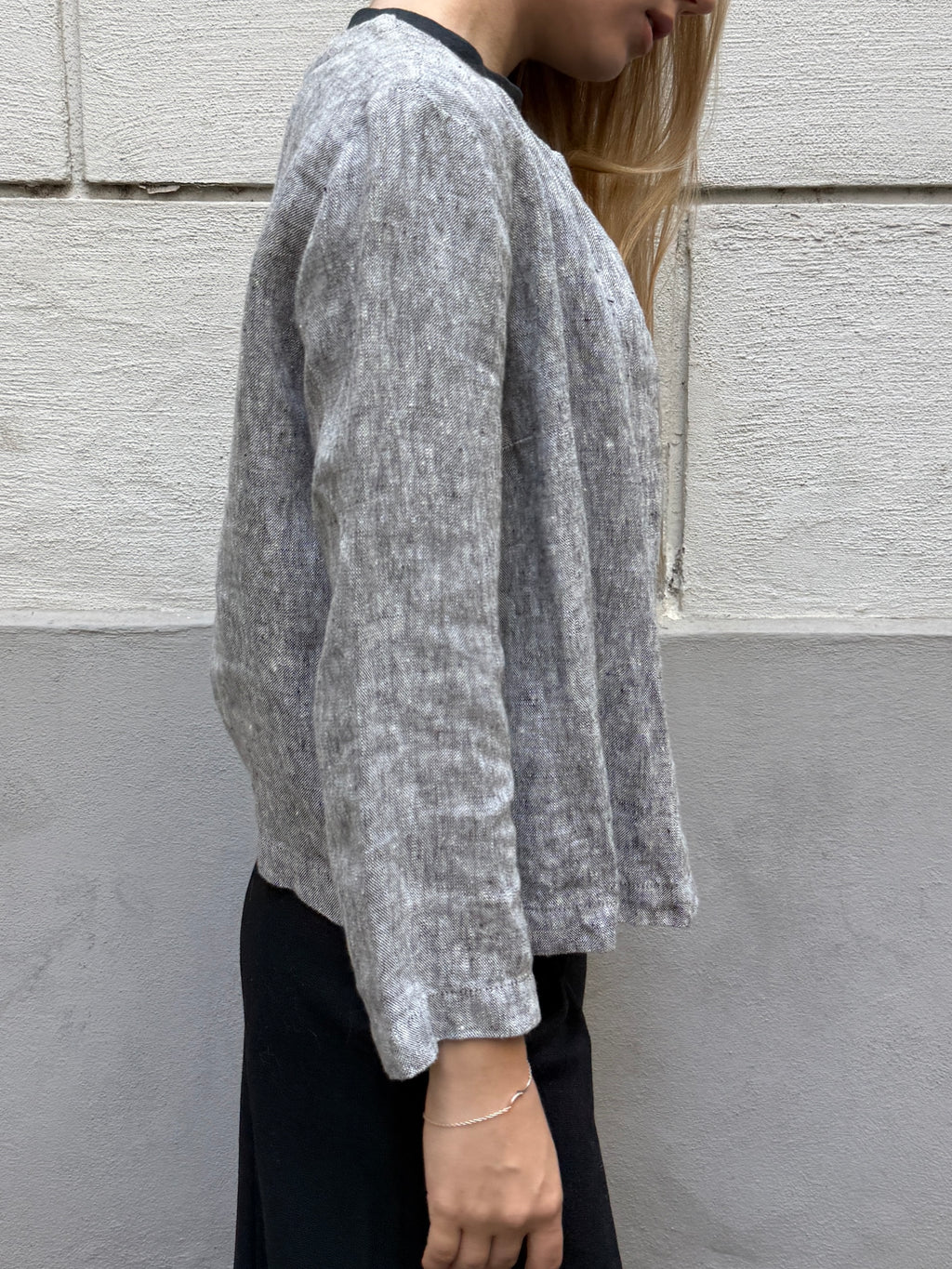 Vintage 100% Linen Gray Jacket S/M