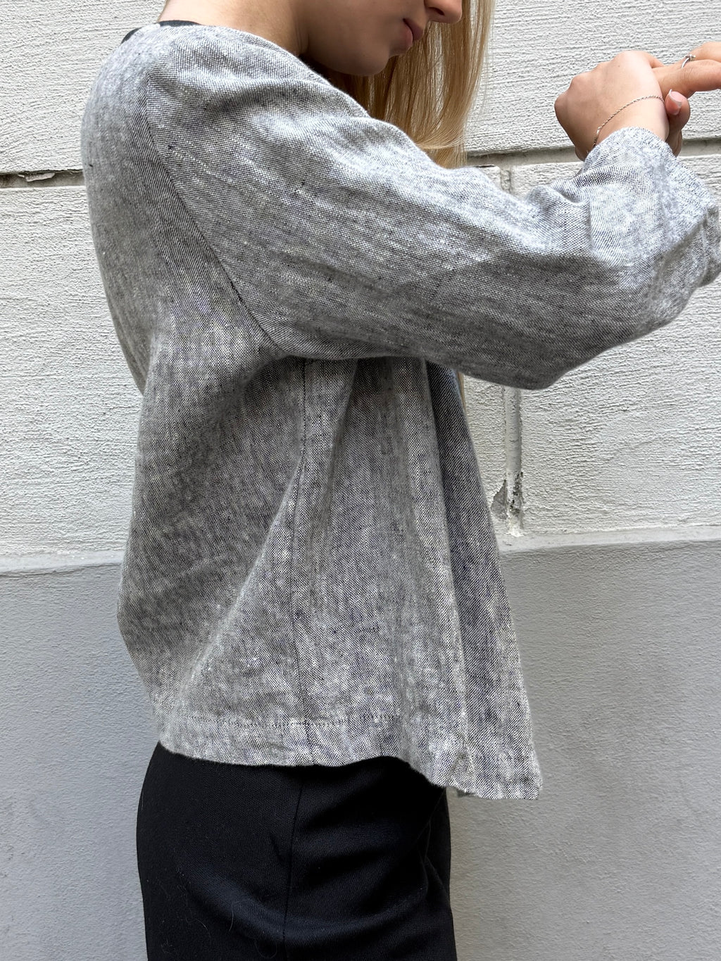 Vintage 100% Linen Gray Jacket S/M