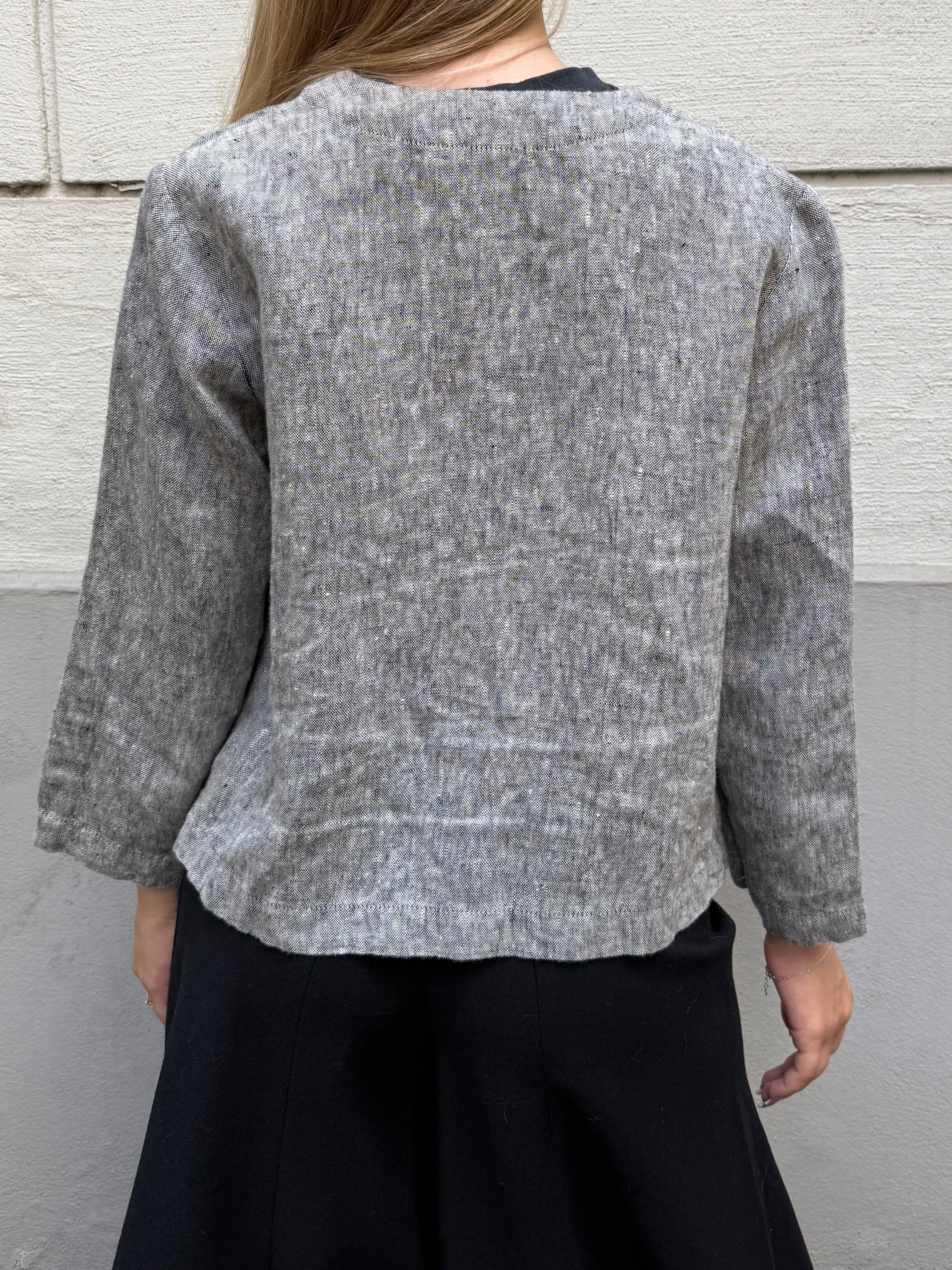 Vintage 100% Linen Gray Jacket S/M