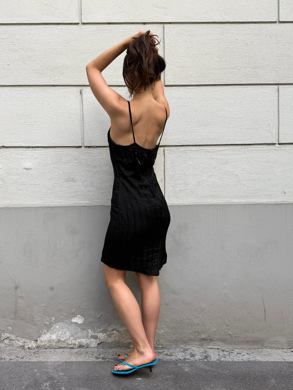 Vintage 100% Silk Beaded Sequin Dress M/L
