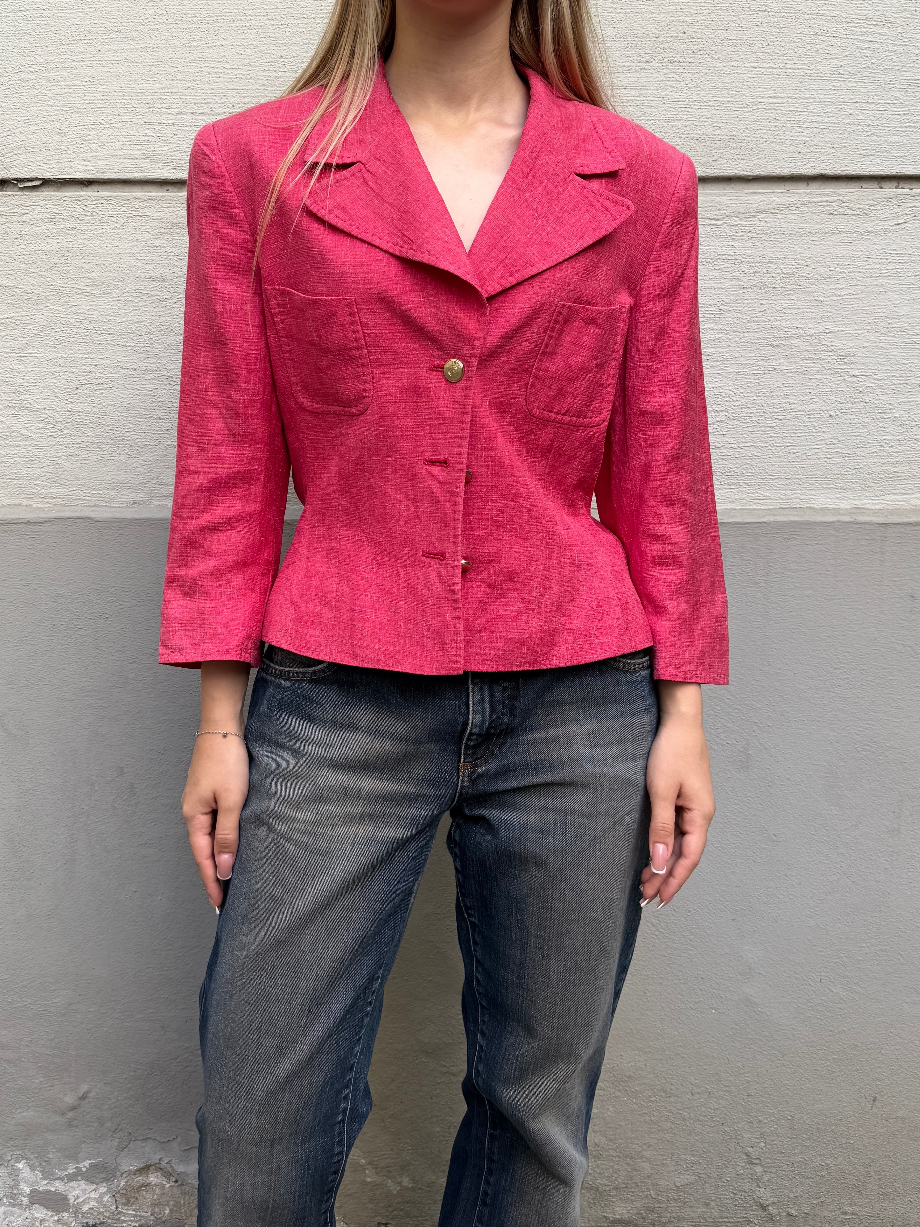 Vintage Escada Linen/Silk Blazer Jacket S/M