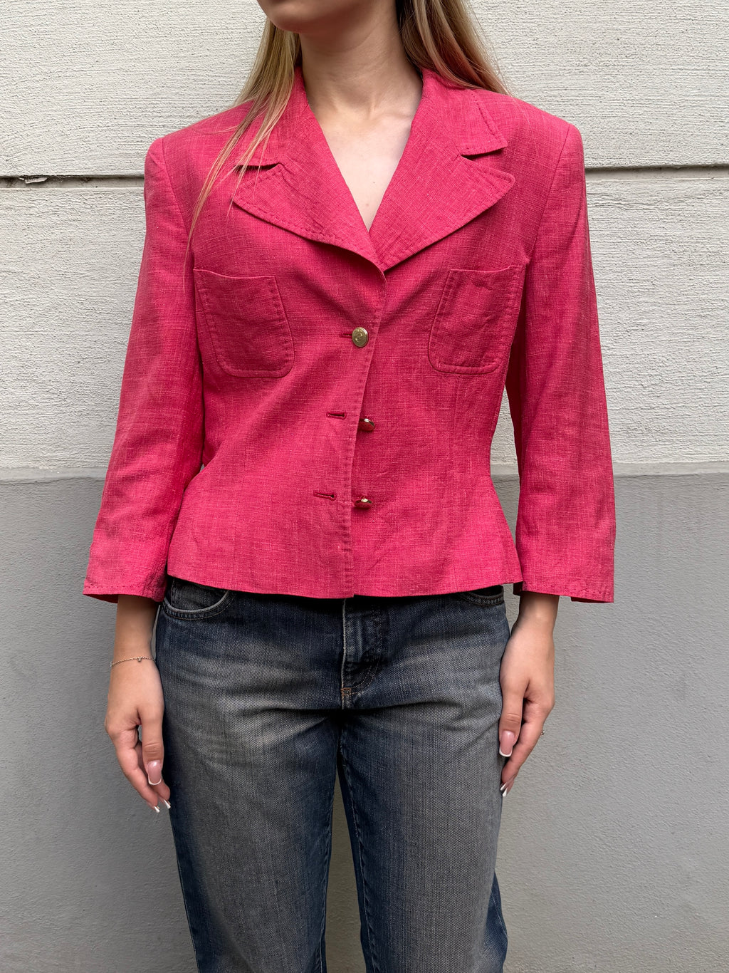 Vintage Escada Linen/Silk Blazer Jacket S/M