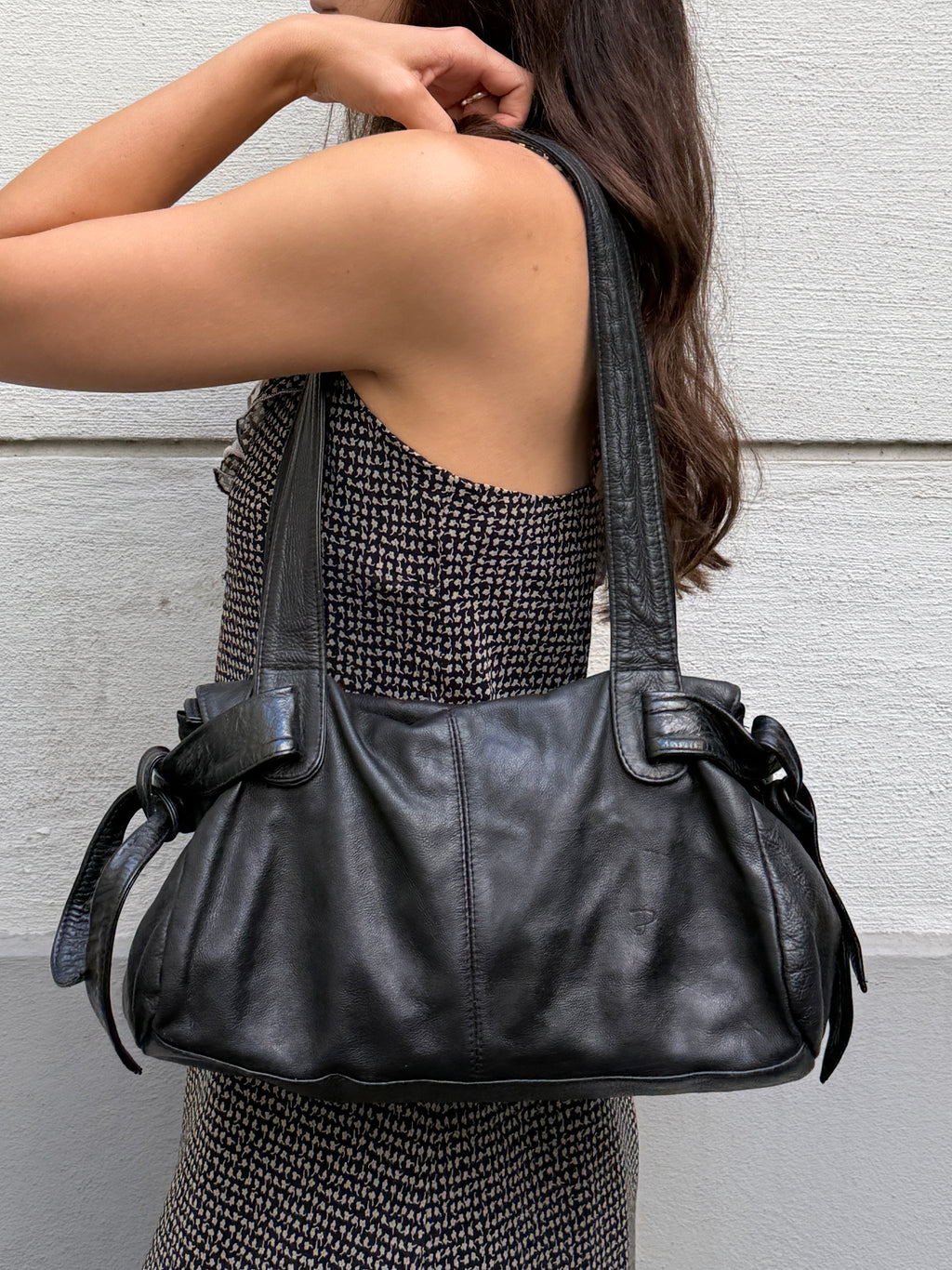Vintage 100% Genuine Leather Black Bag